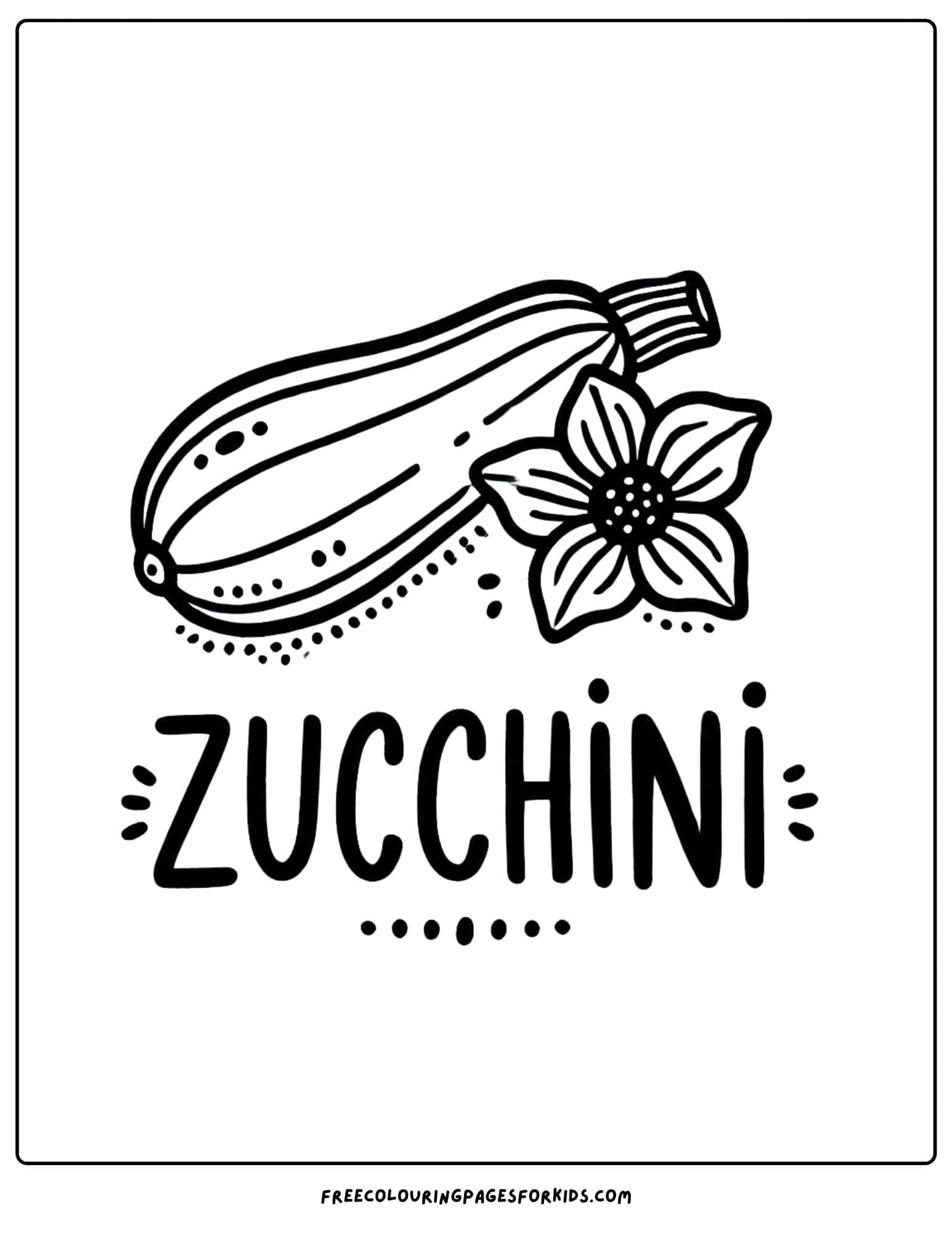 vegetable zucchini coloring page