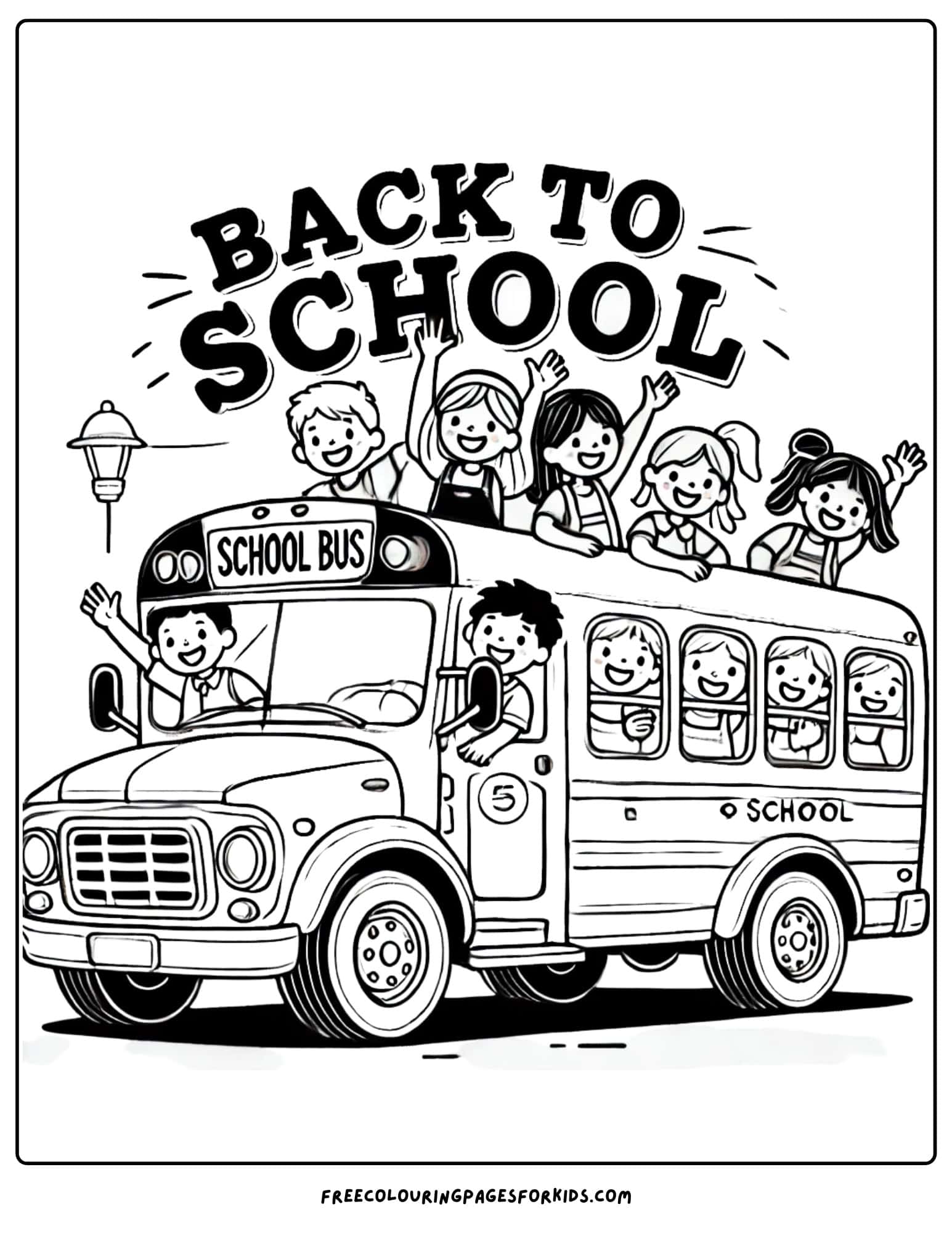 back to school bus coloring page