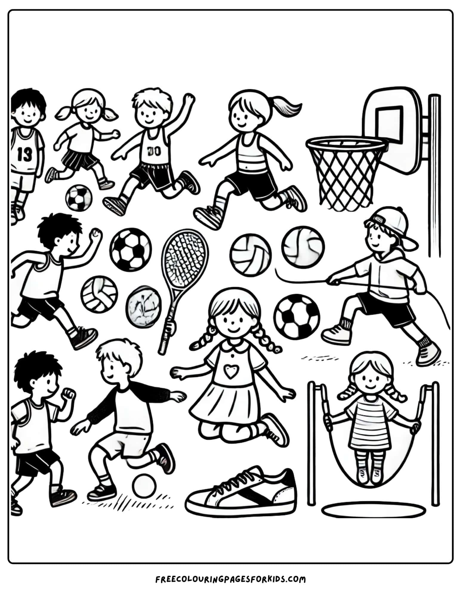 back to school sports day coloring page