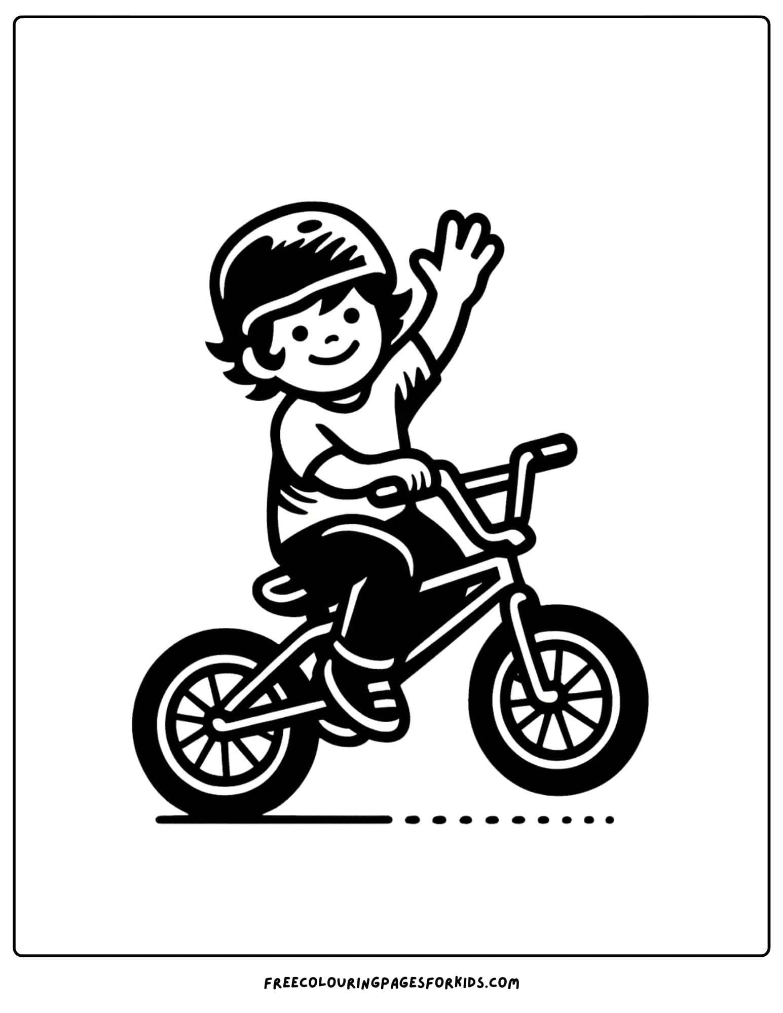 bmx bike riding with one hand coloring page