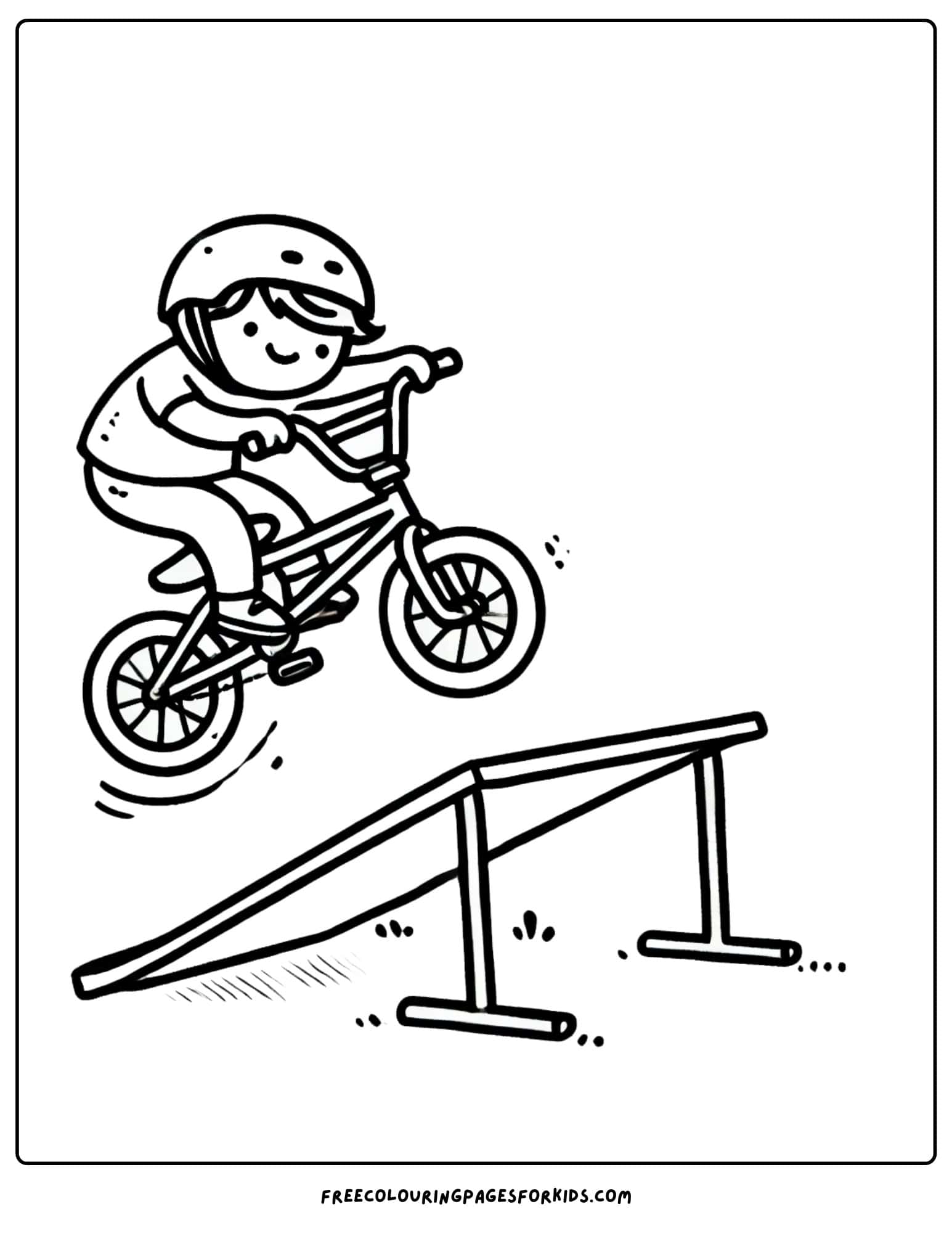 bmx bike ramp jump coloring page