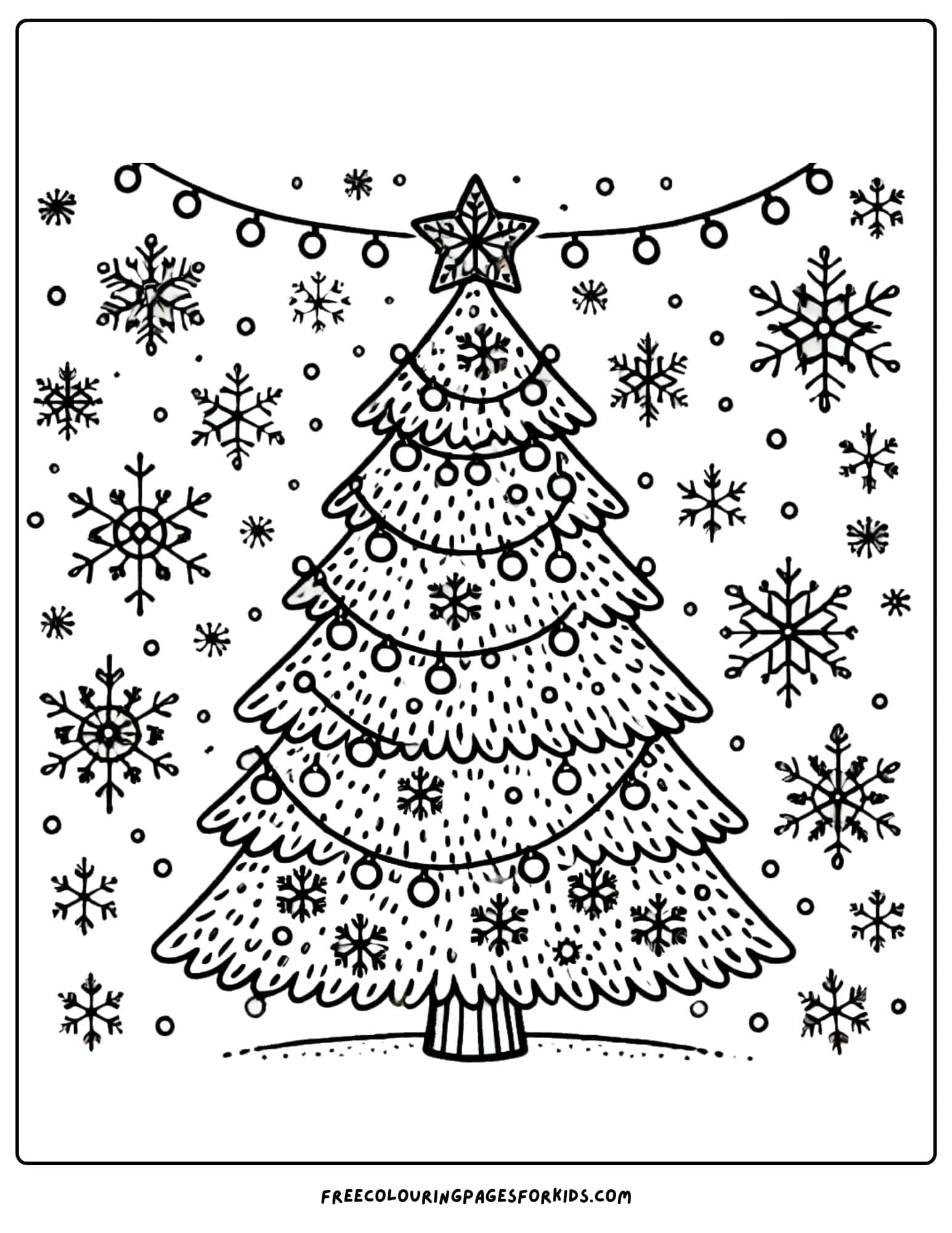 christmas in july christmas tree colouring page