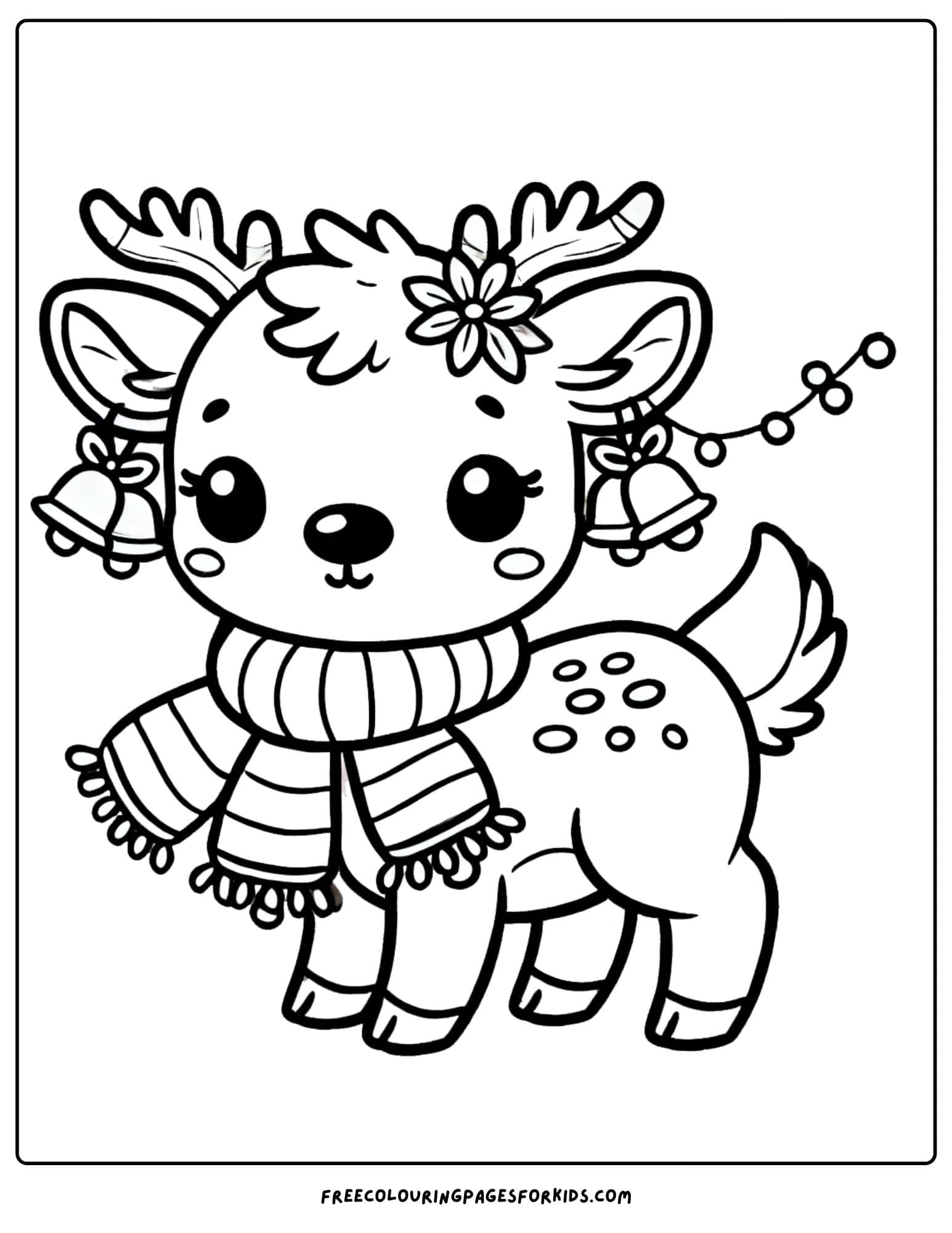 christmas in july reindeer colouring page