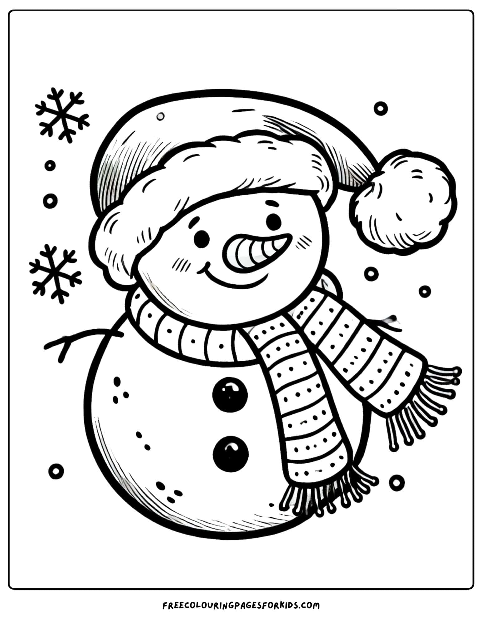 christmas in july snowman colouring page