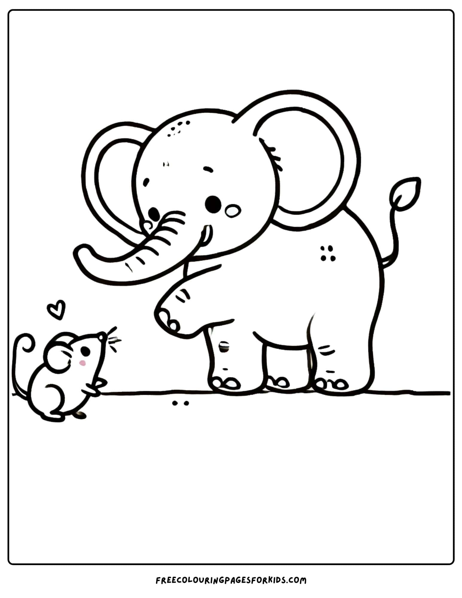 world elephant day with a mouse coloring page