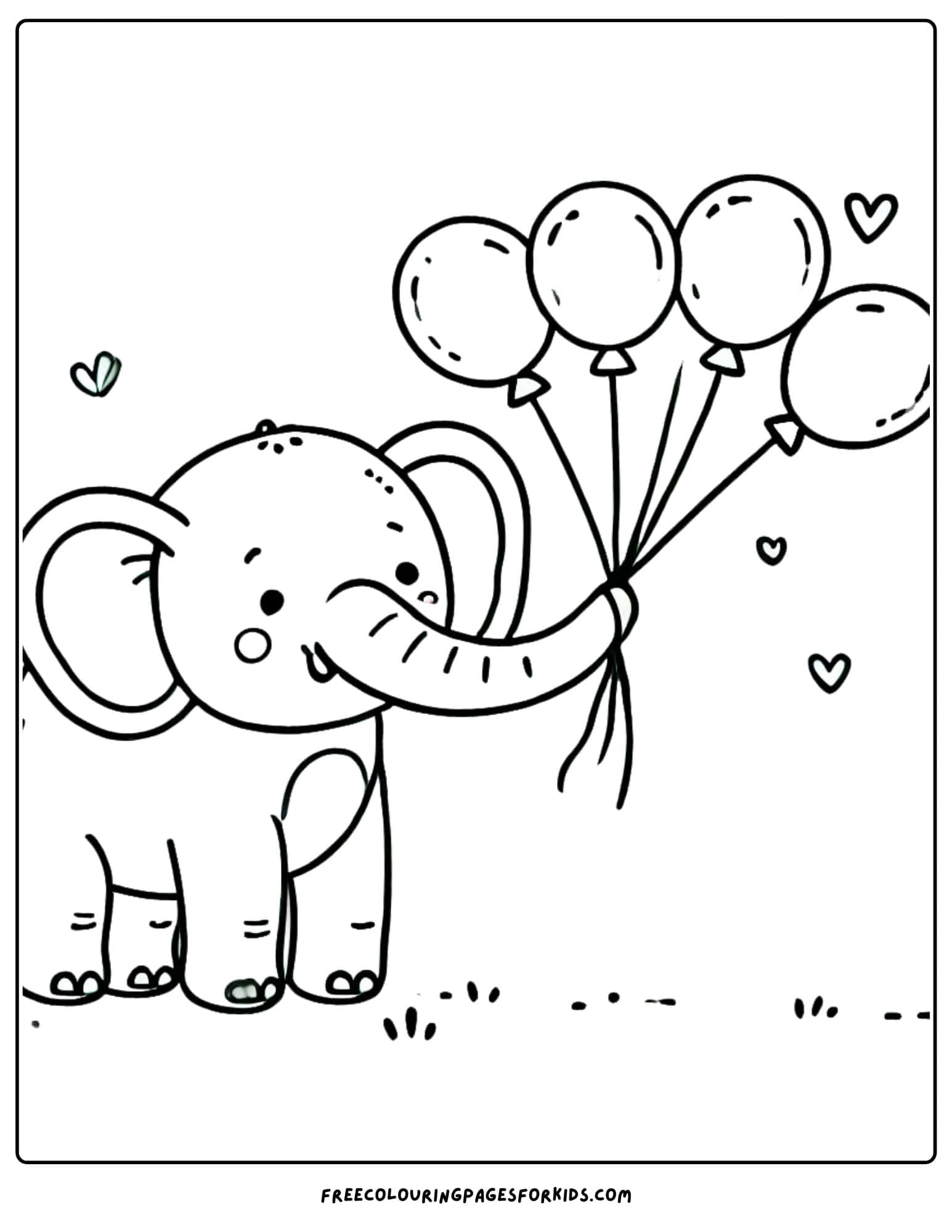 world elephant day balloons coloring page