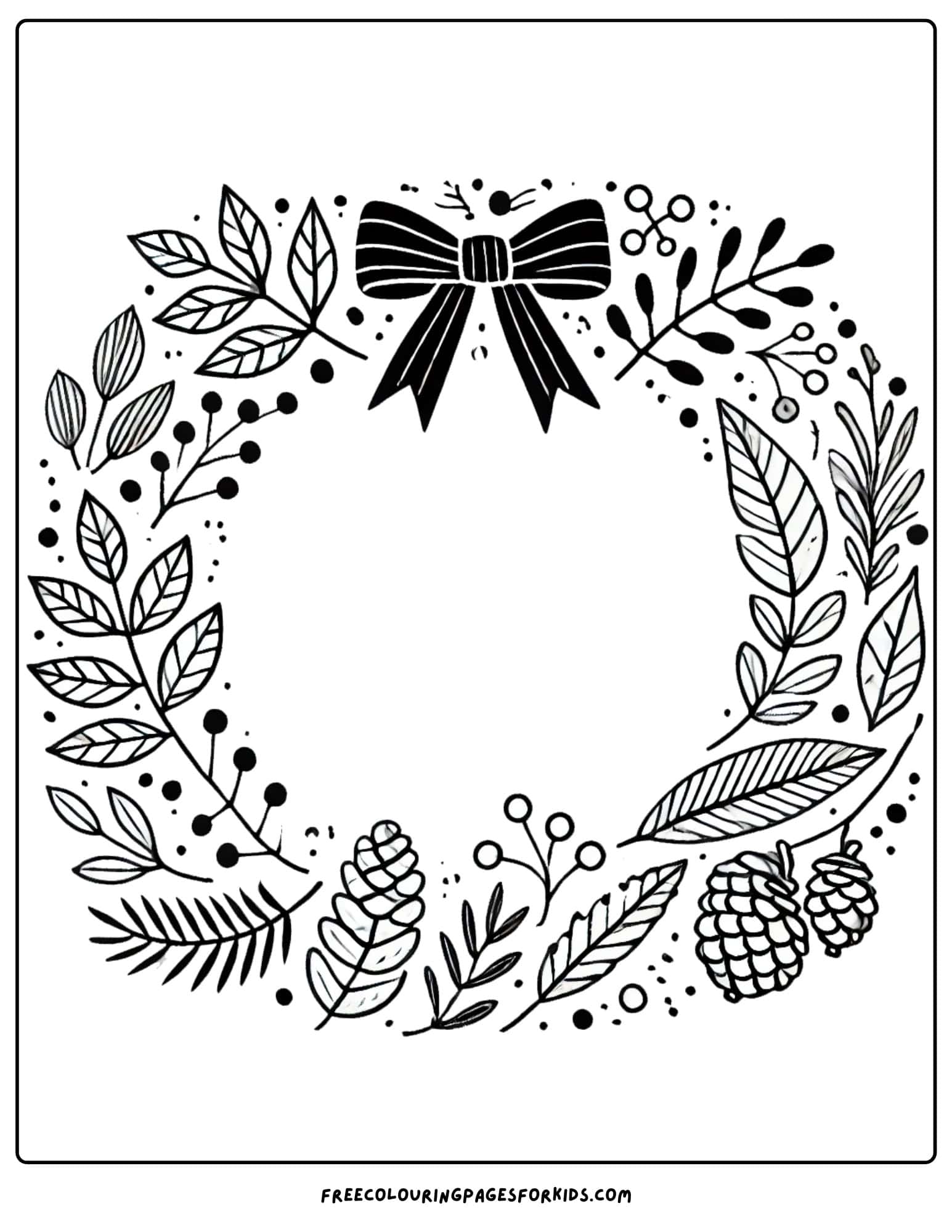 fall autumn wreath coloring page