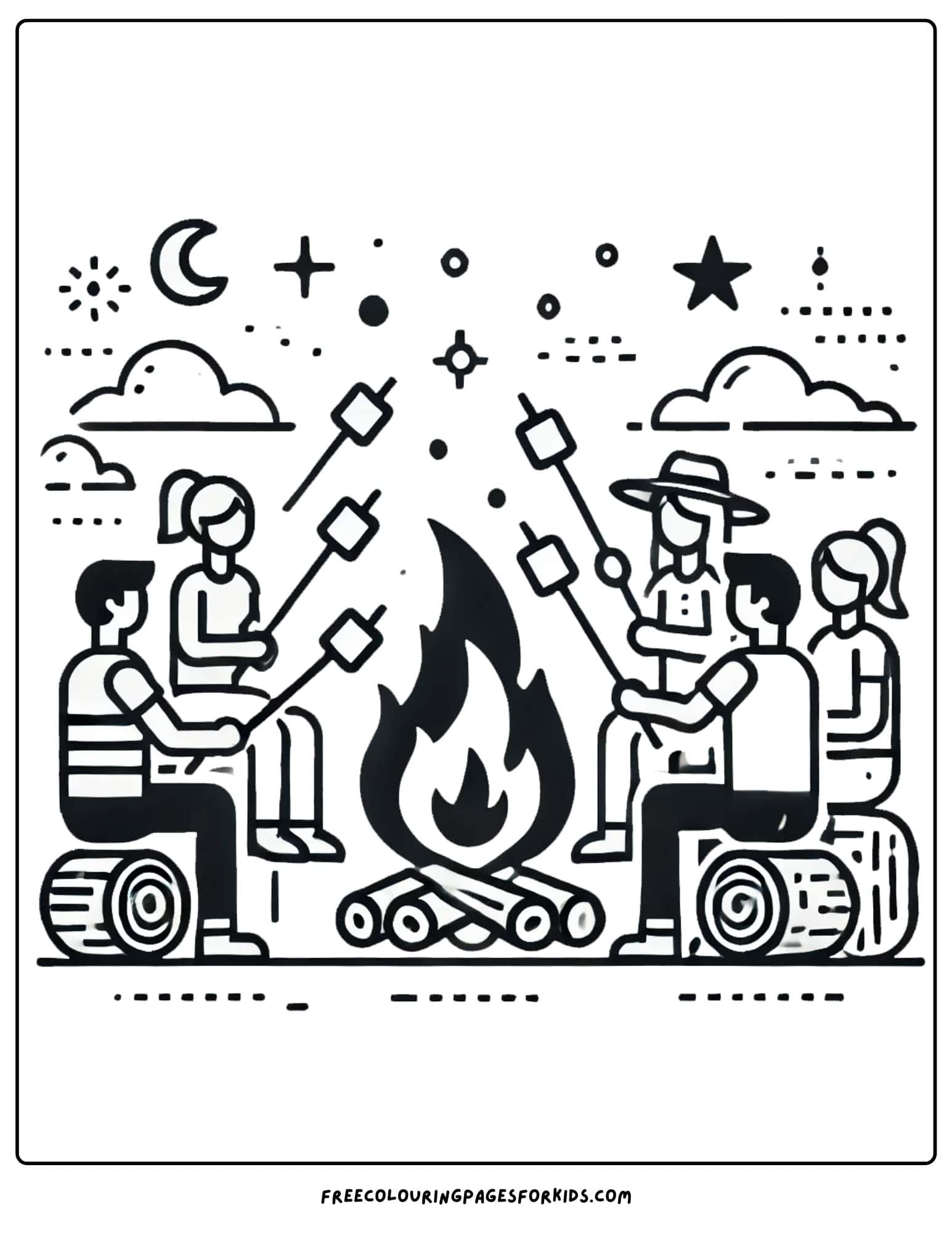 fall bonfire coloring page