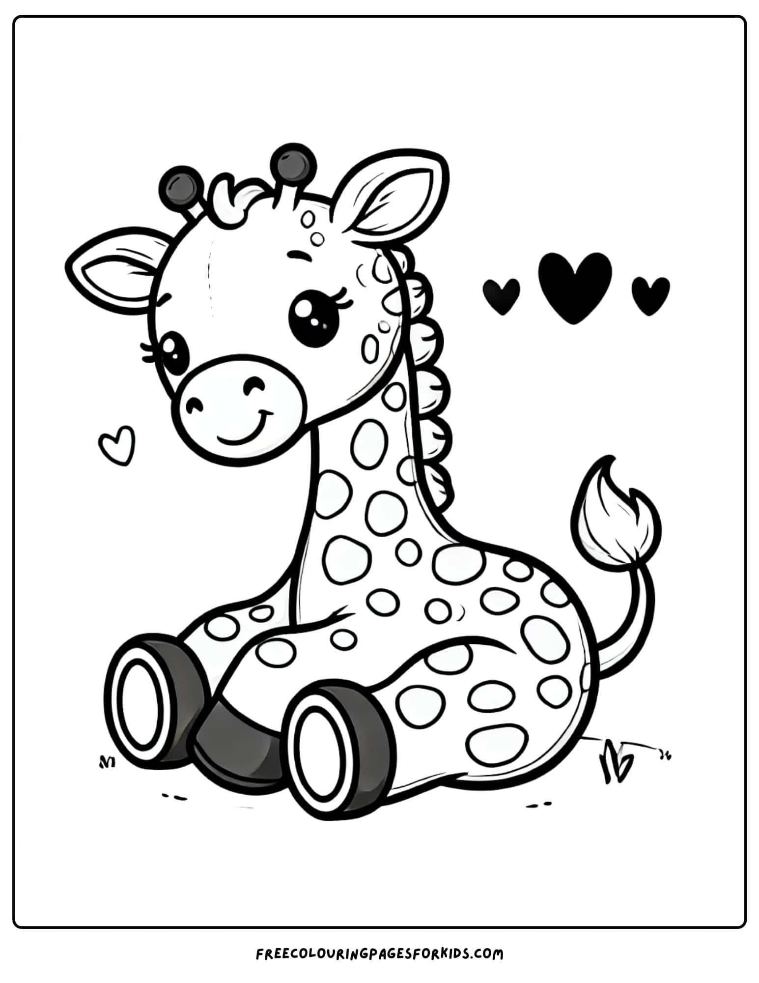 giraffe sitting down coloring page