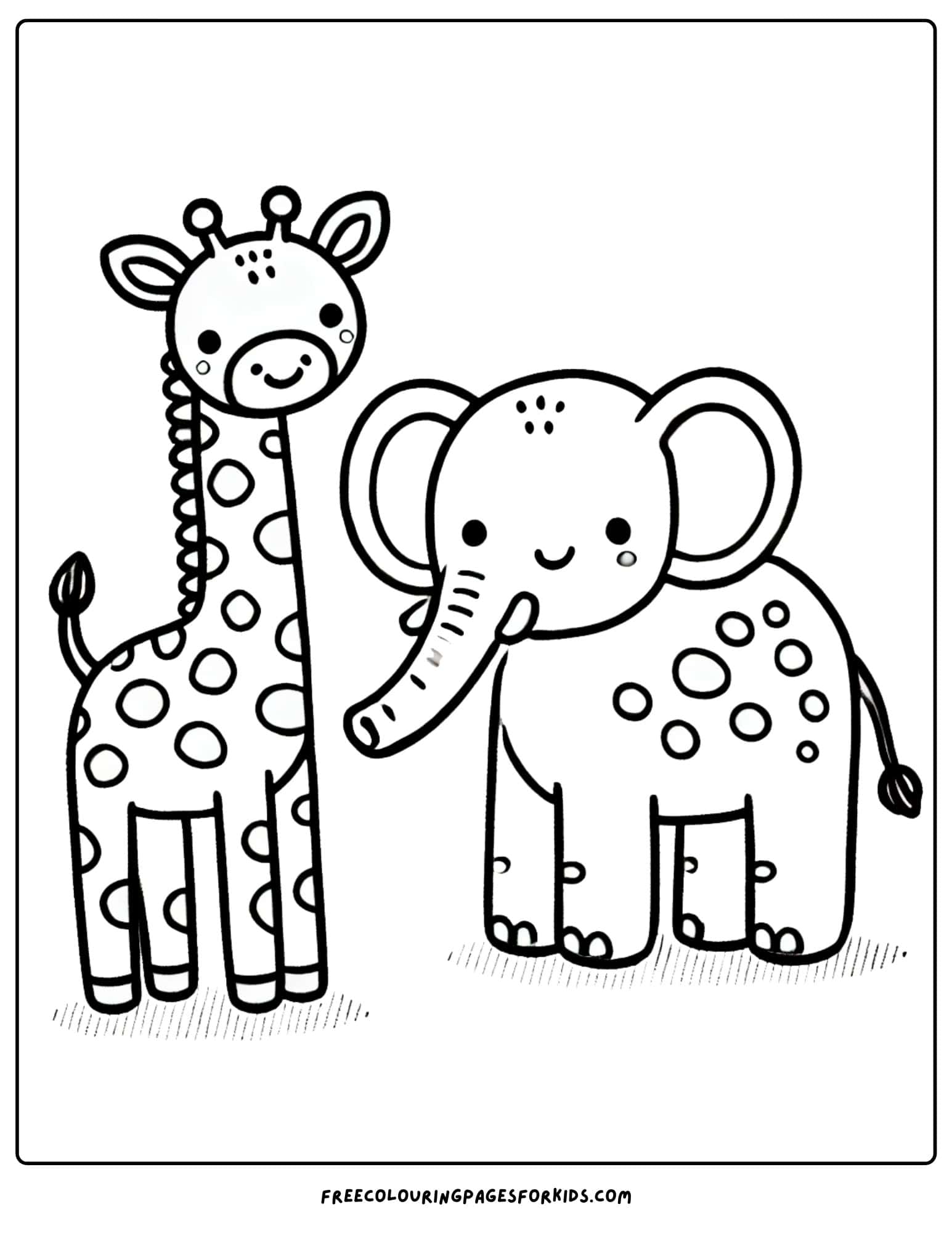 giraffe with a friend coloring page