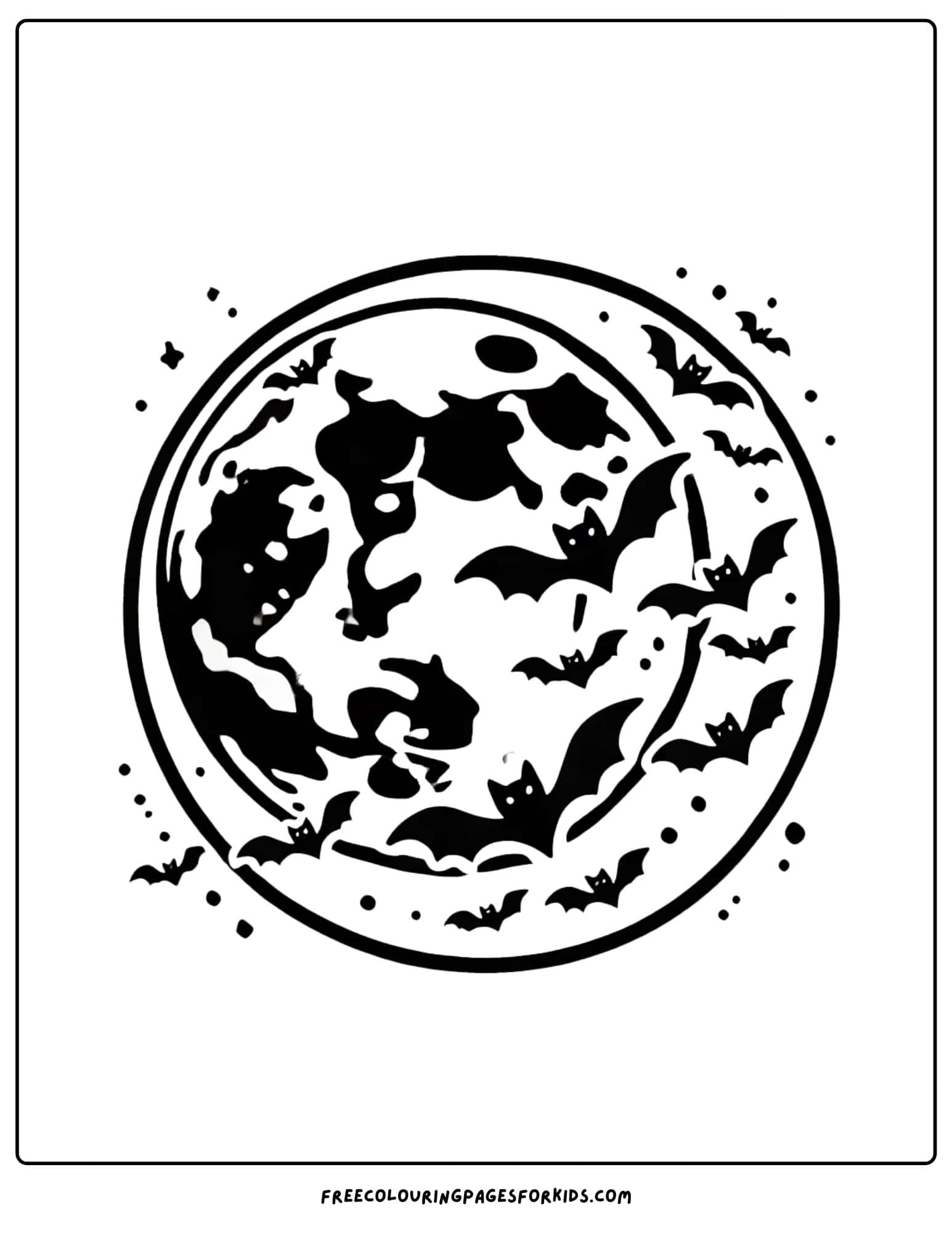 halloween full moon coloring page