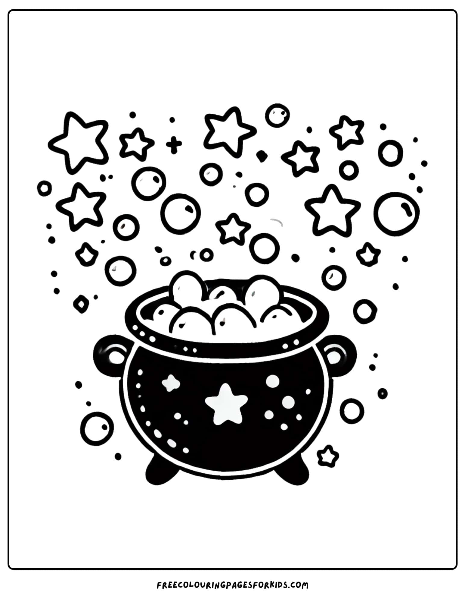 halloween magic cauldron coloring page