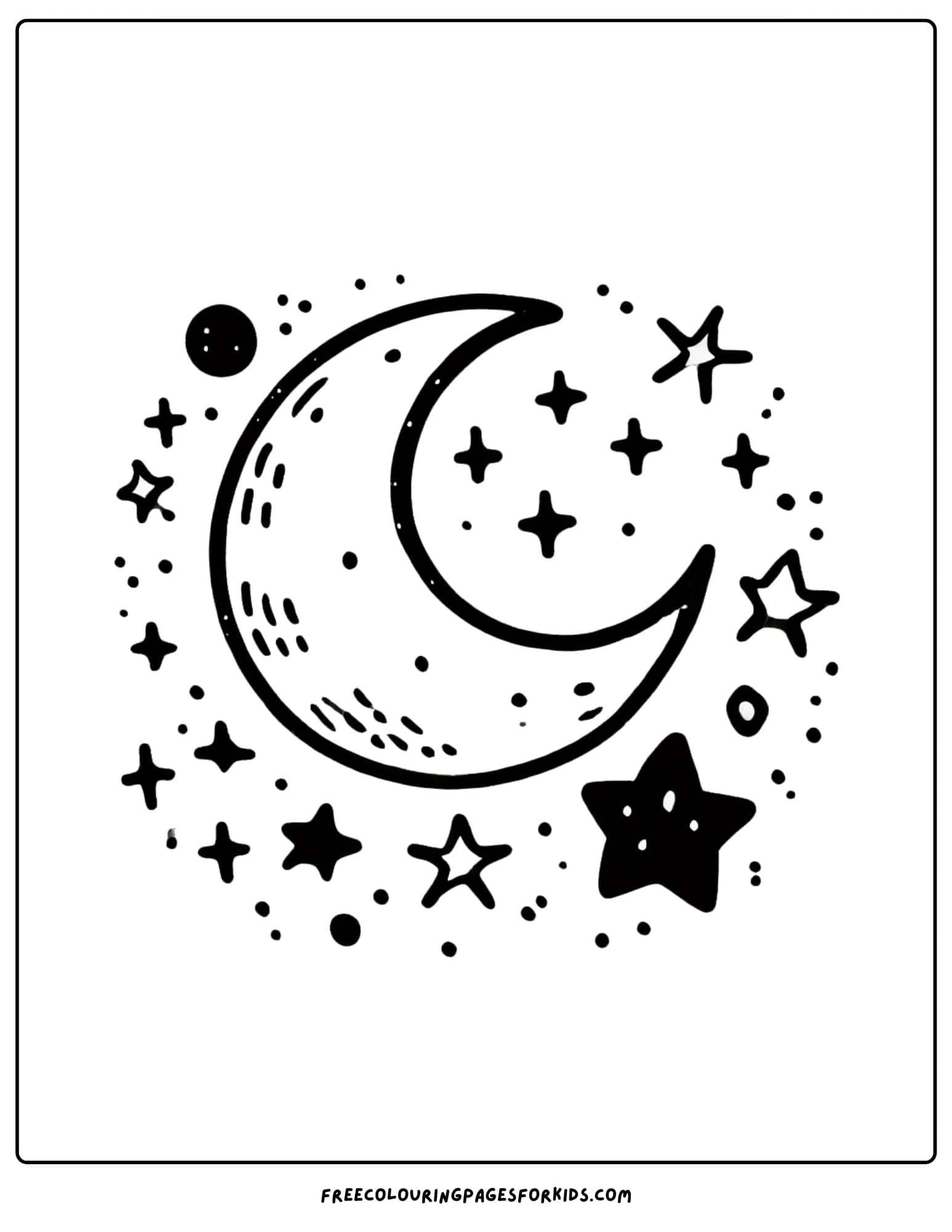 halloween moon and stars coloring page