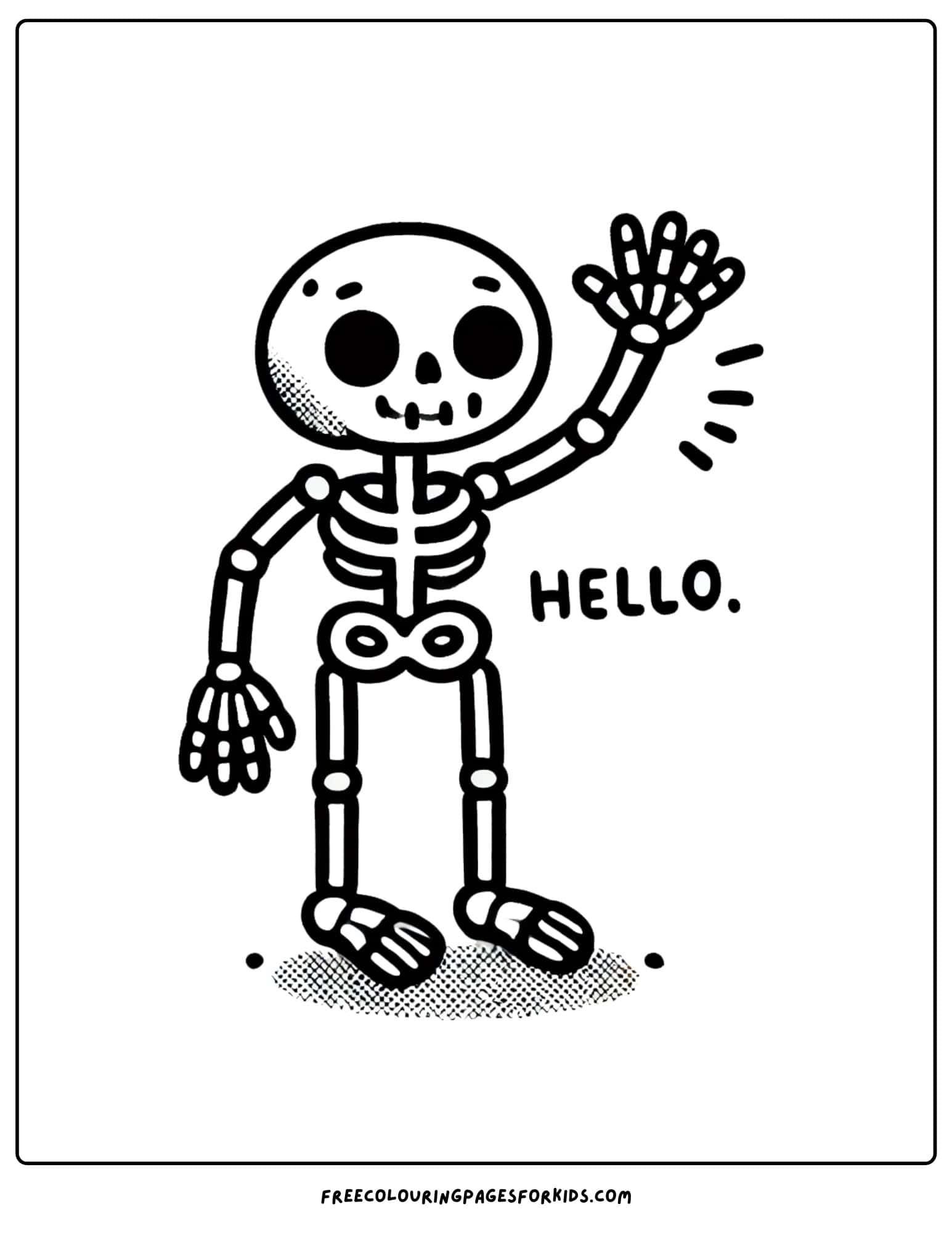 halloween skeleton coloring page