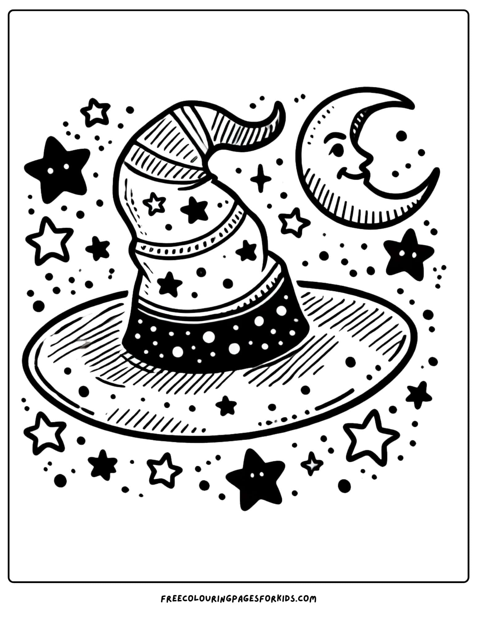 halloween witch's hat coloring page