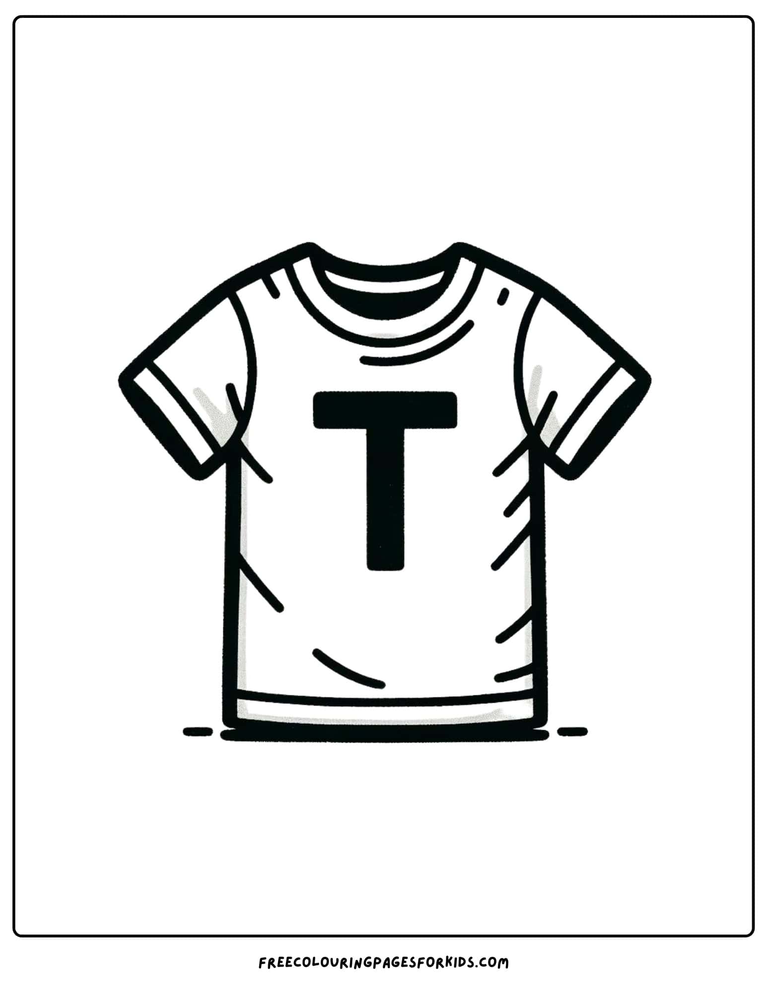 letter T for tshirt coloring page