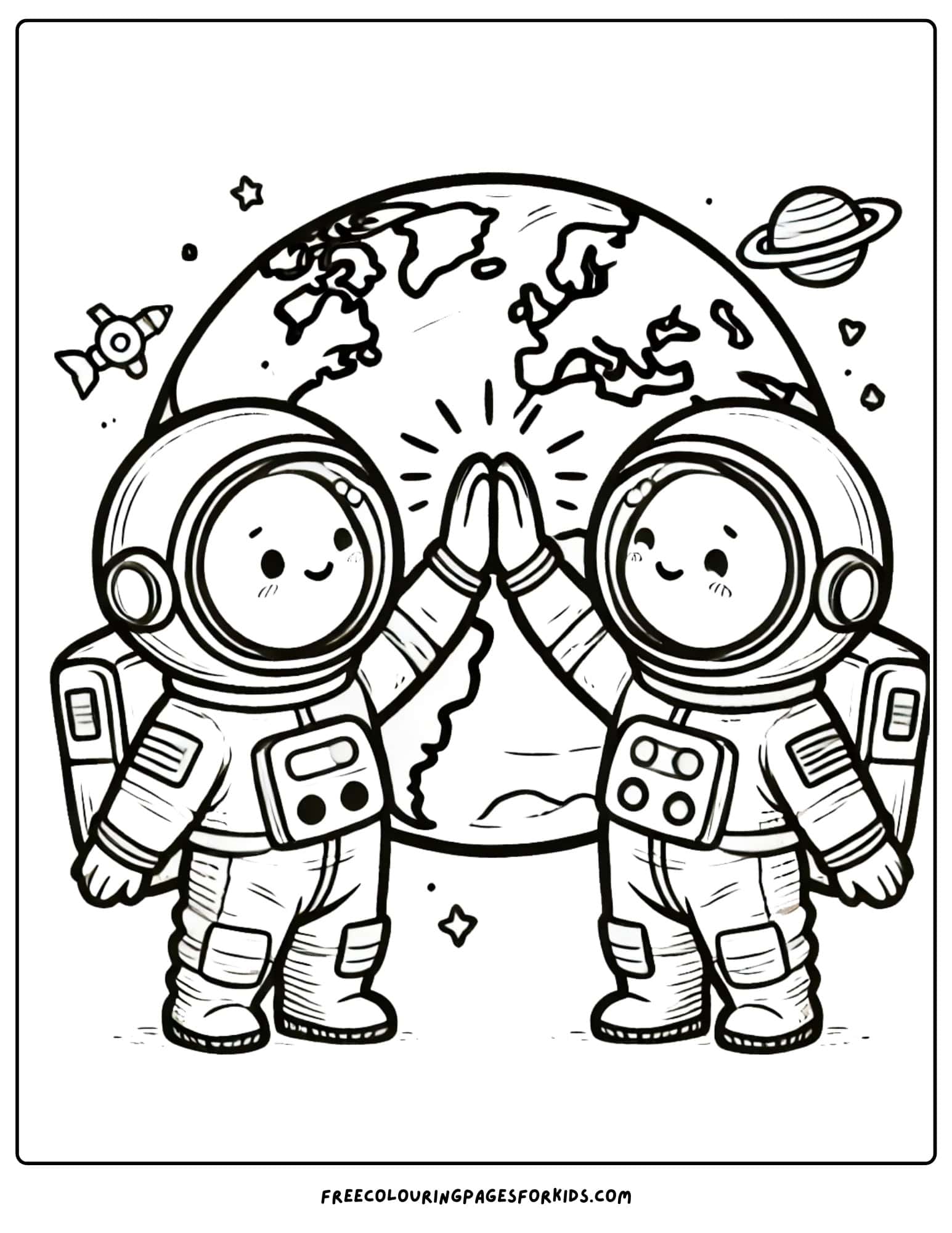 moon landing astronauts coloring page