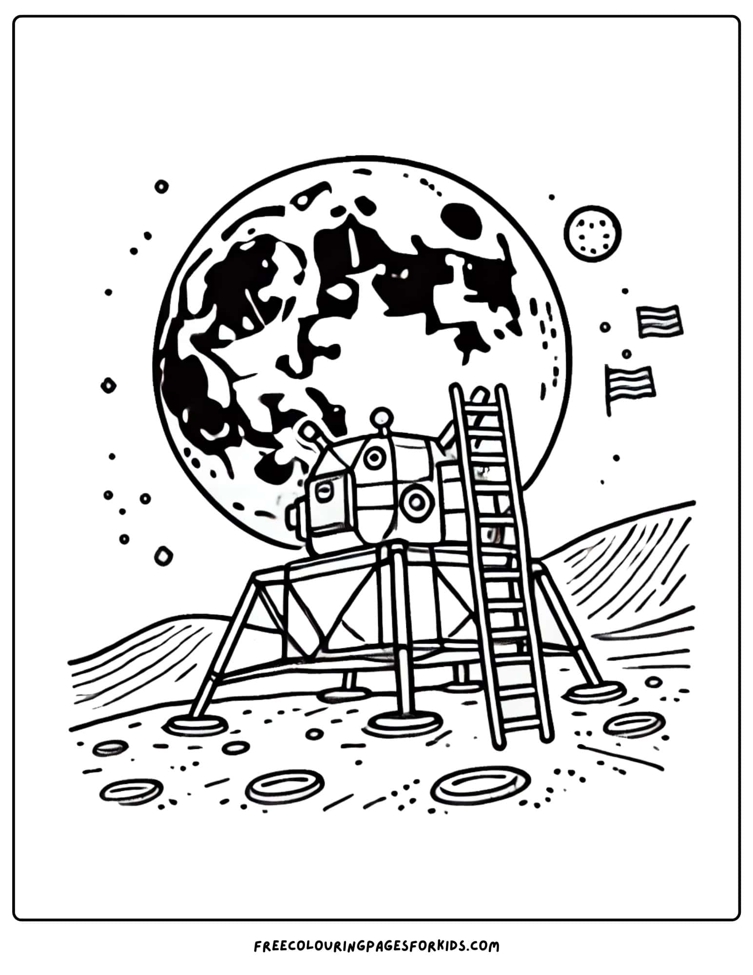 moon landing lunar module coloring page