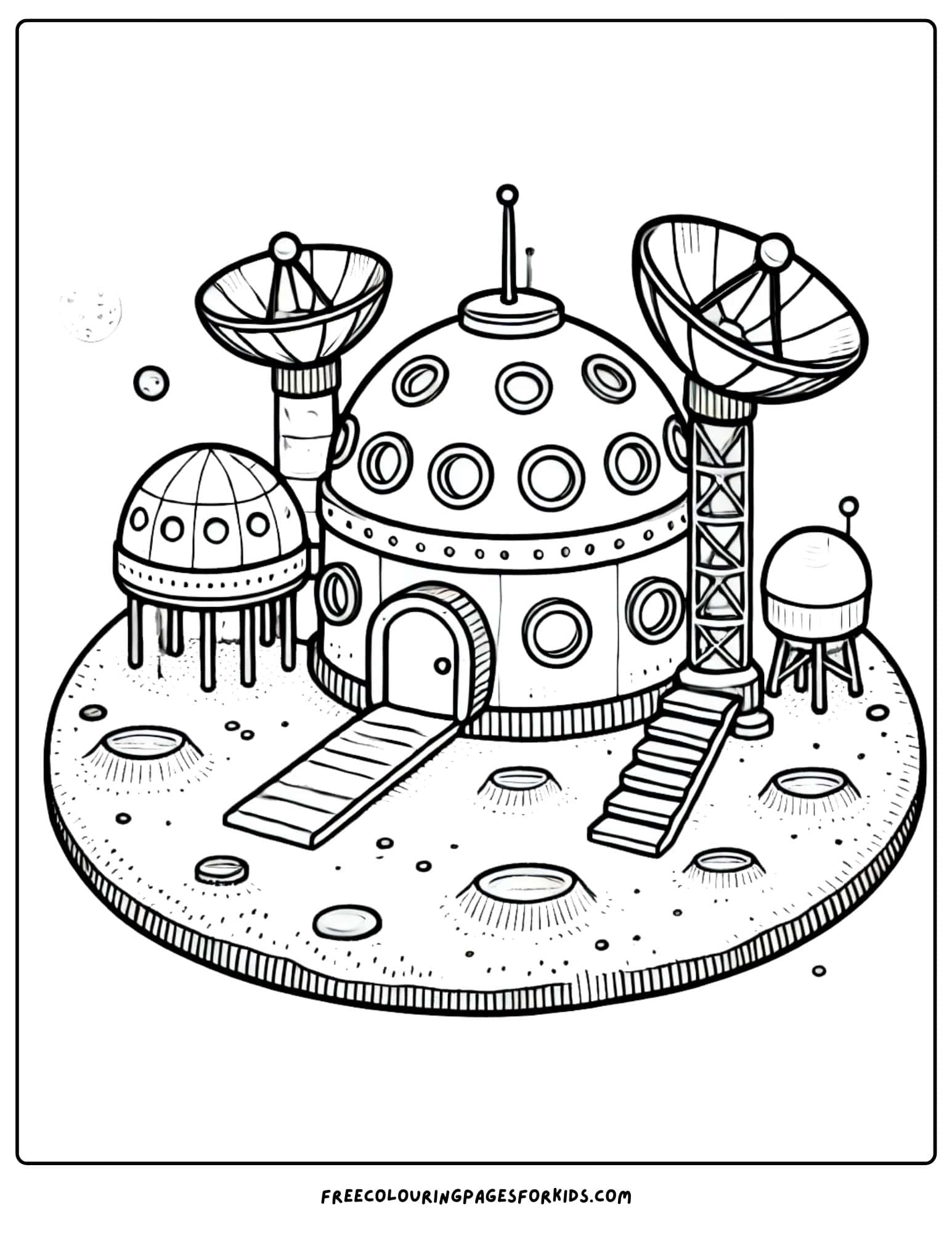 moon landing moon base coloring page