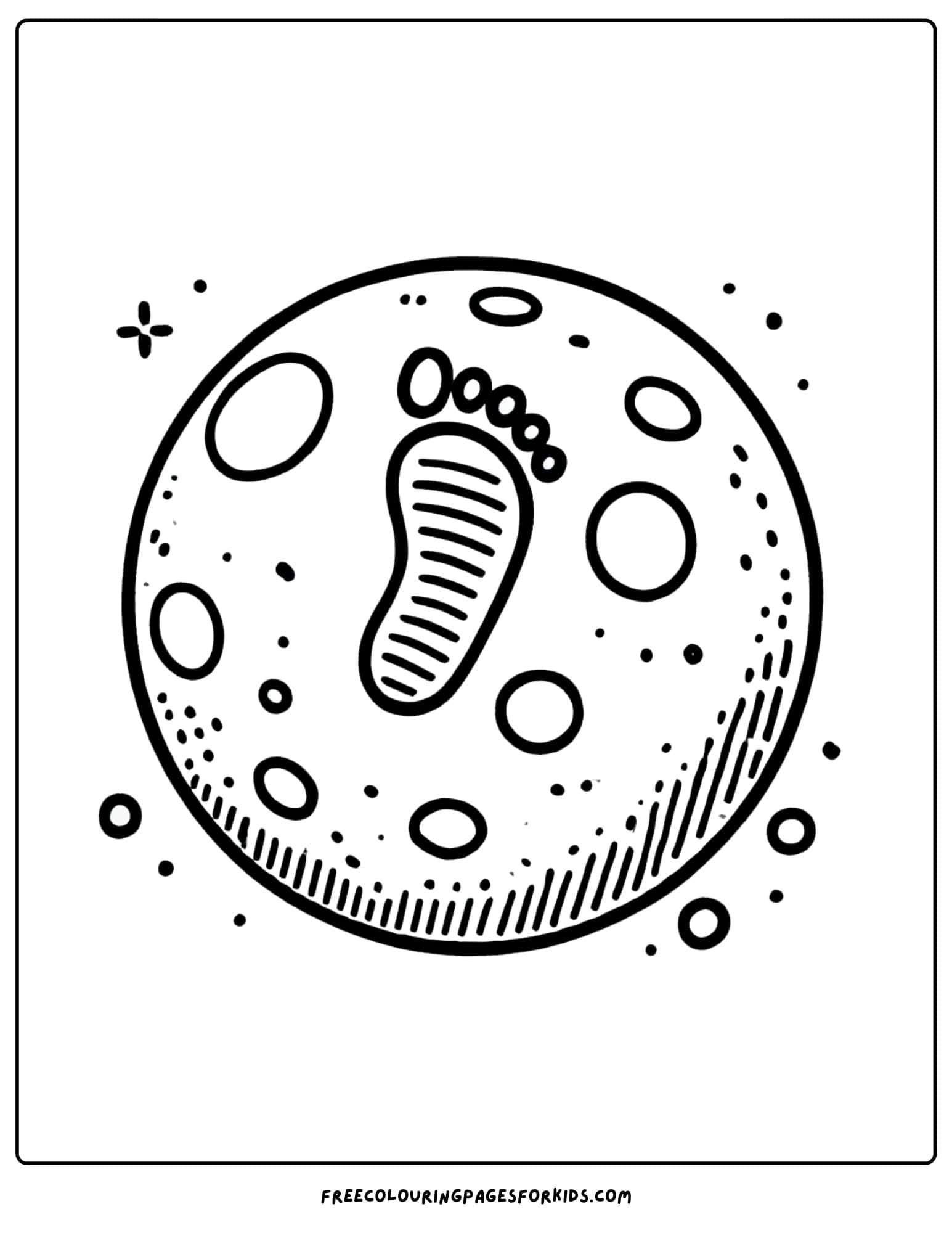 moon landing footprint coloring page