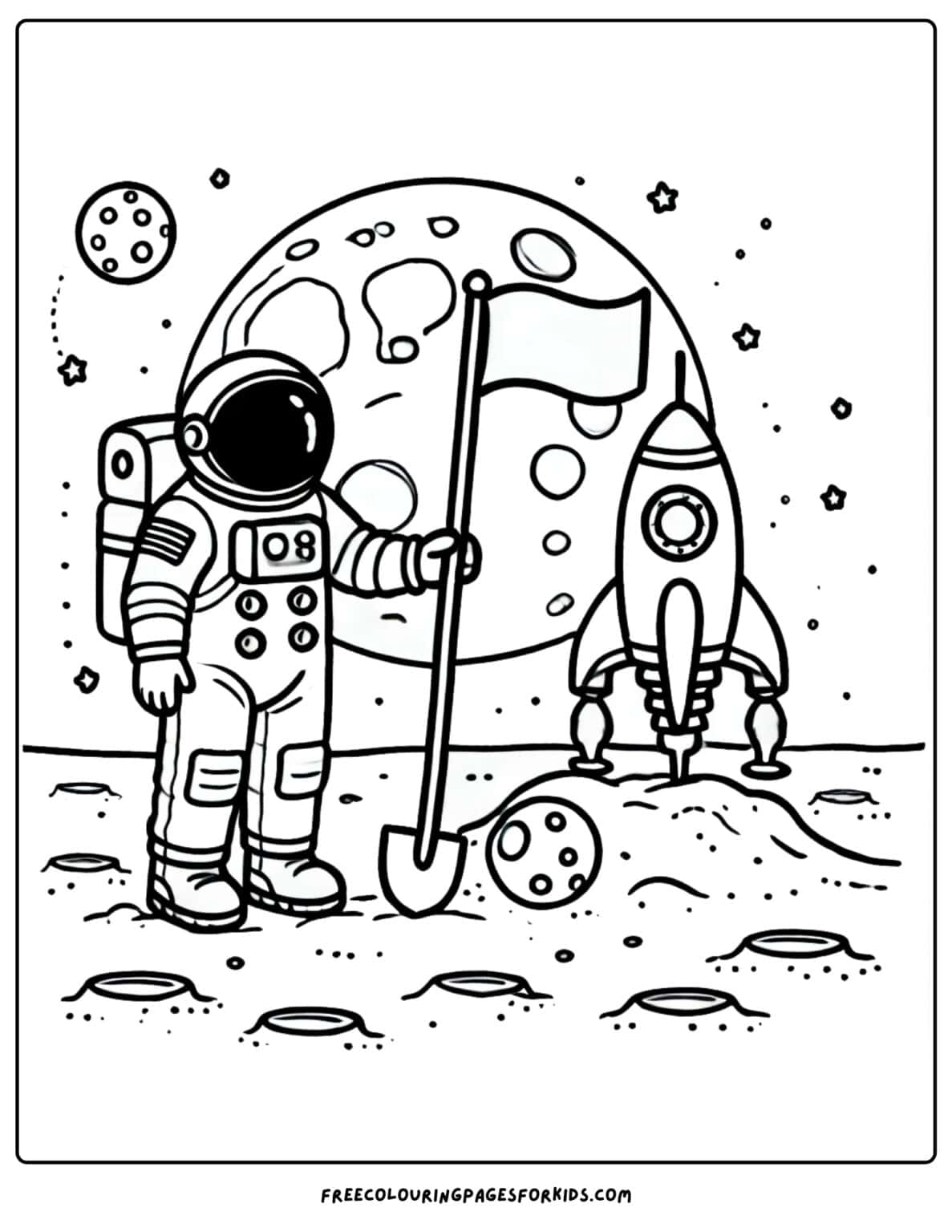 12 Moon Landing Coloring Pages - Coloring For Kids