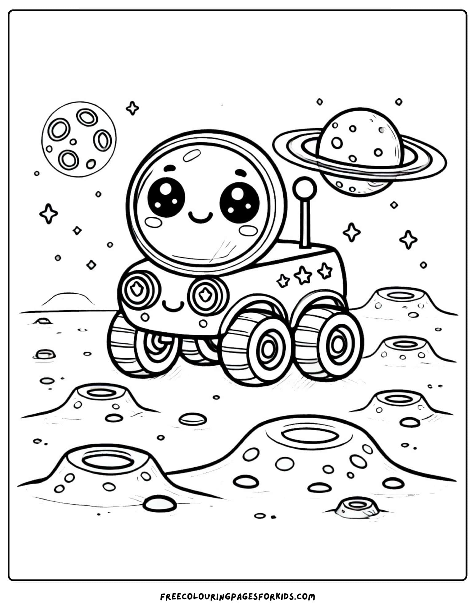 moon landing rover coloring page