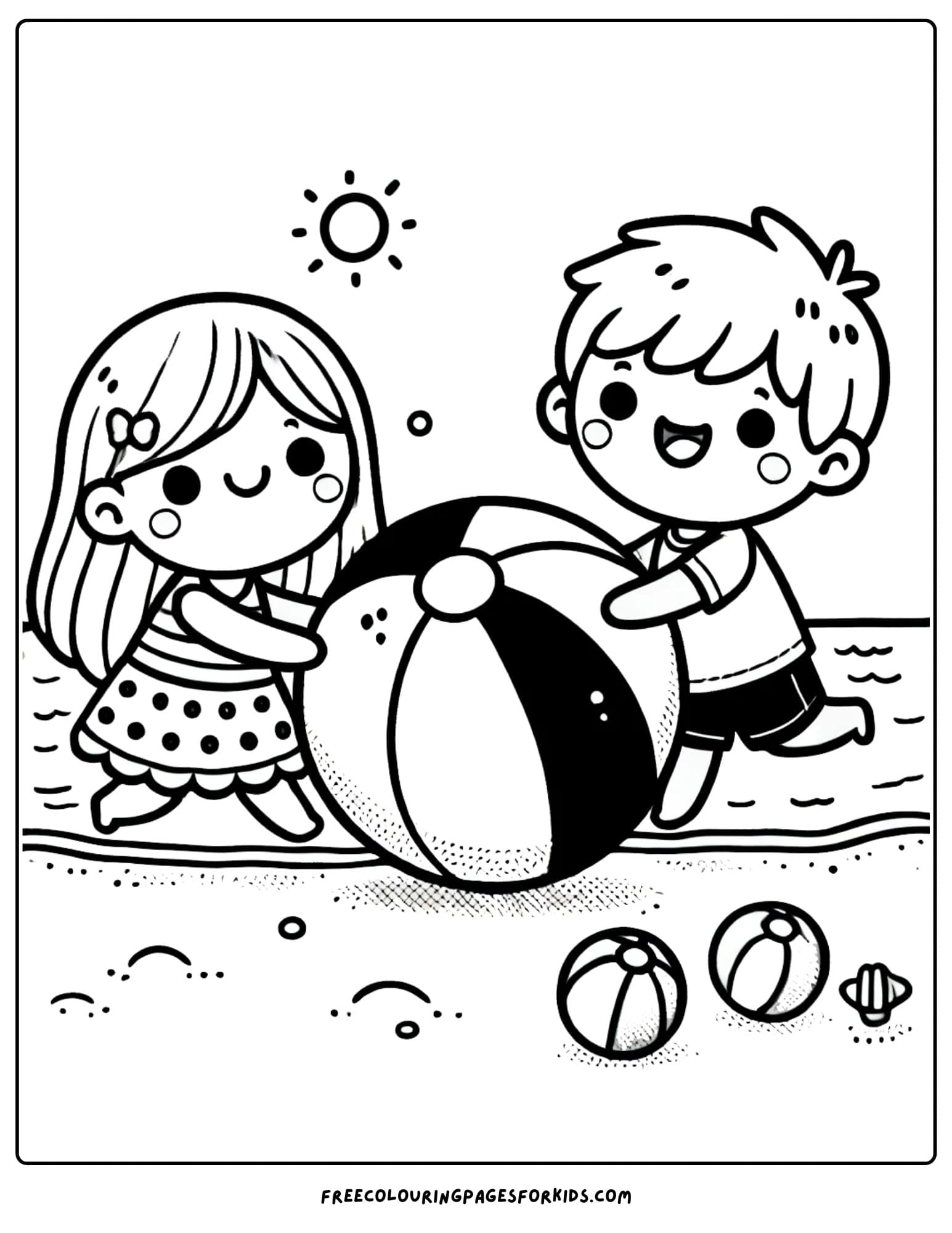 national beach day beach ball coloring page