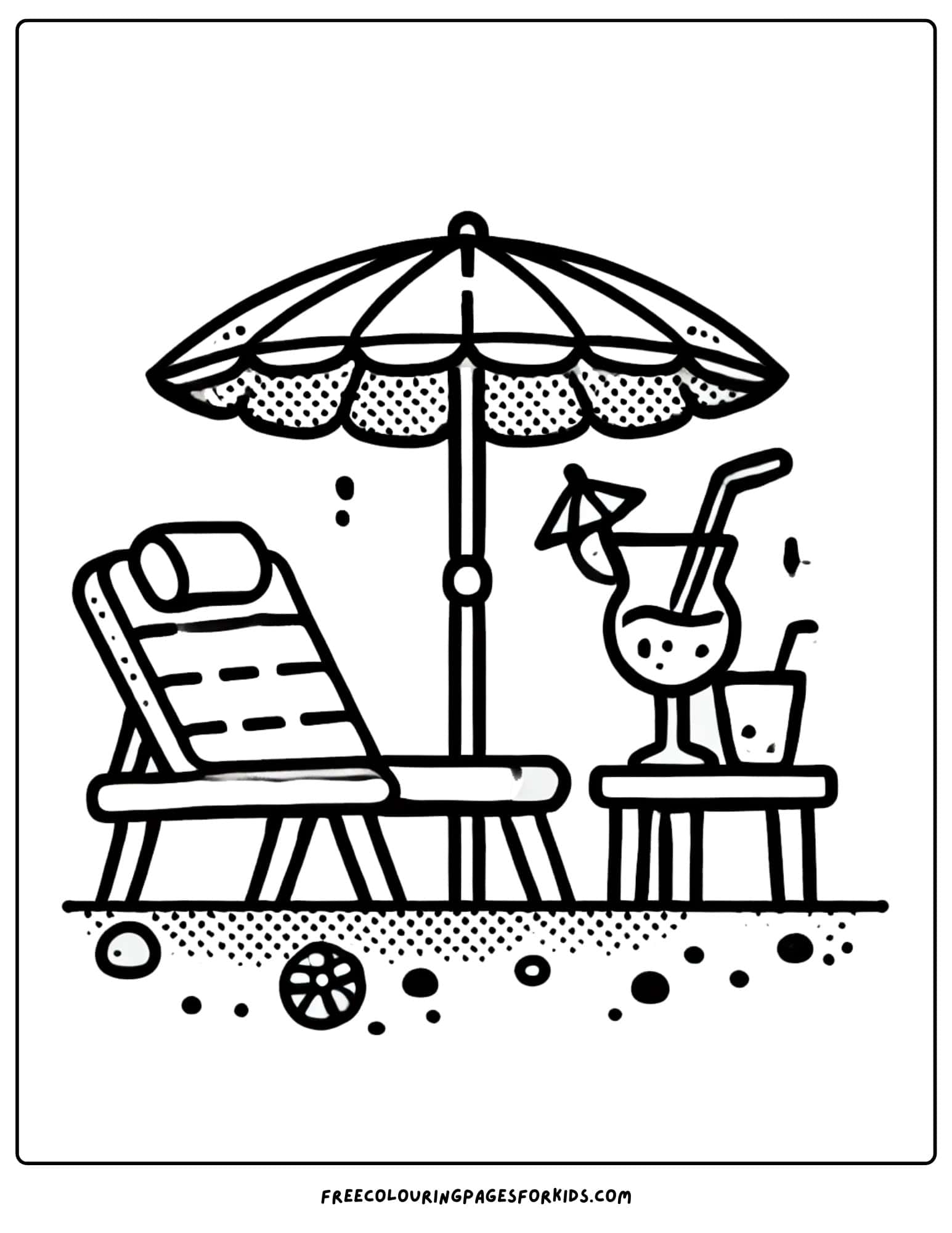 national beach day beach umbrella coloring page