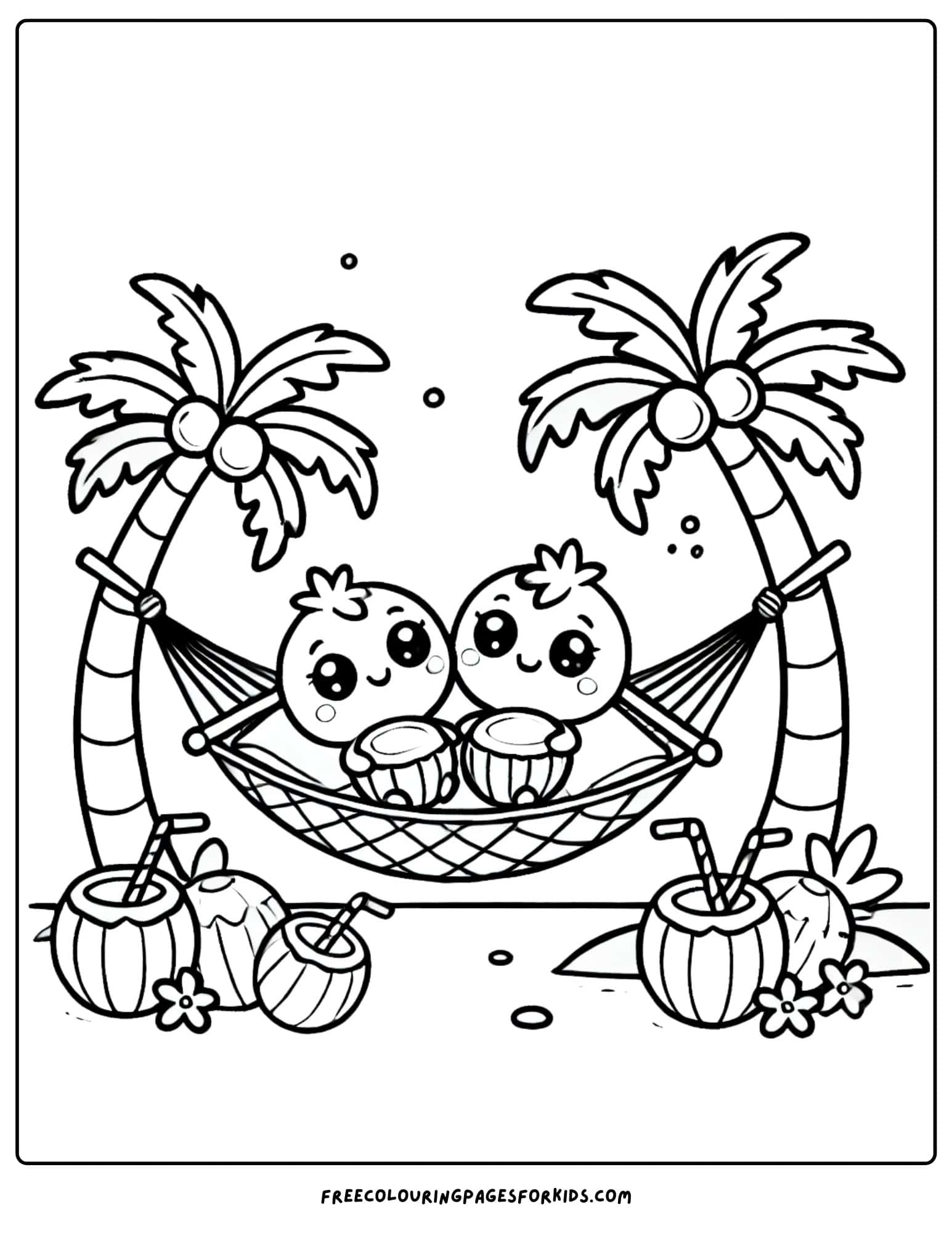 national beach day palm tree coloring page