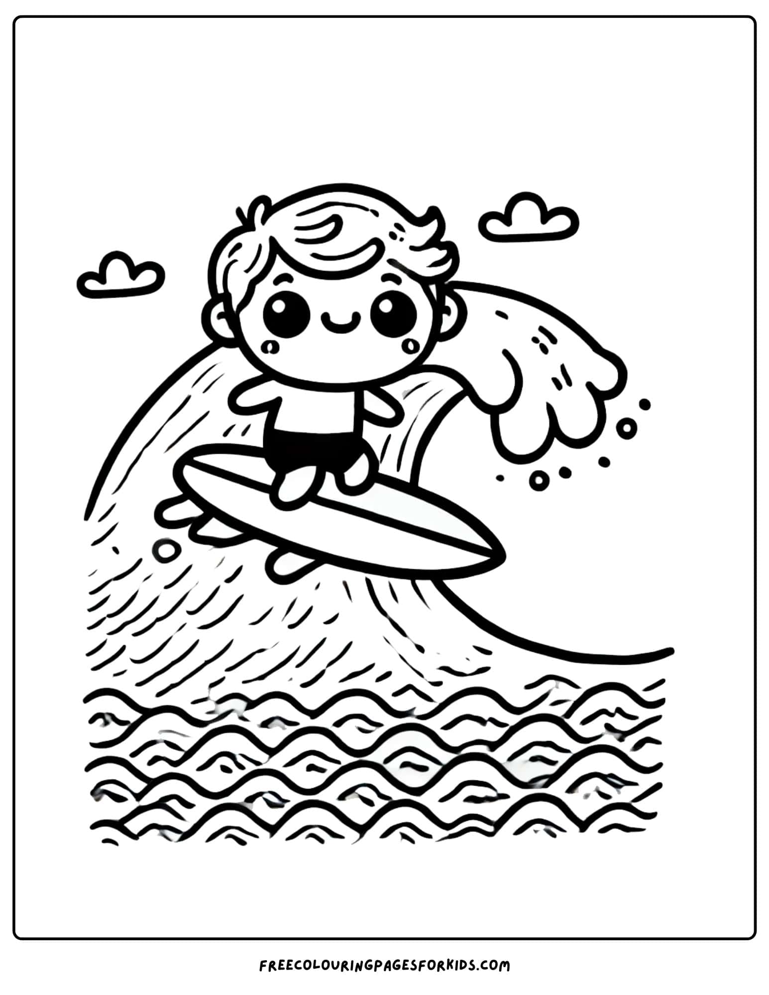 national beach day surfing coloring page