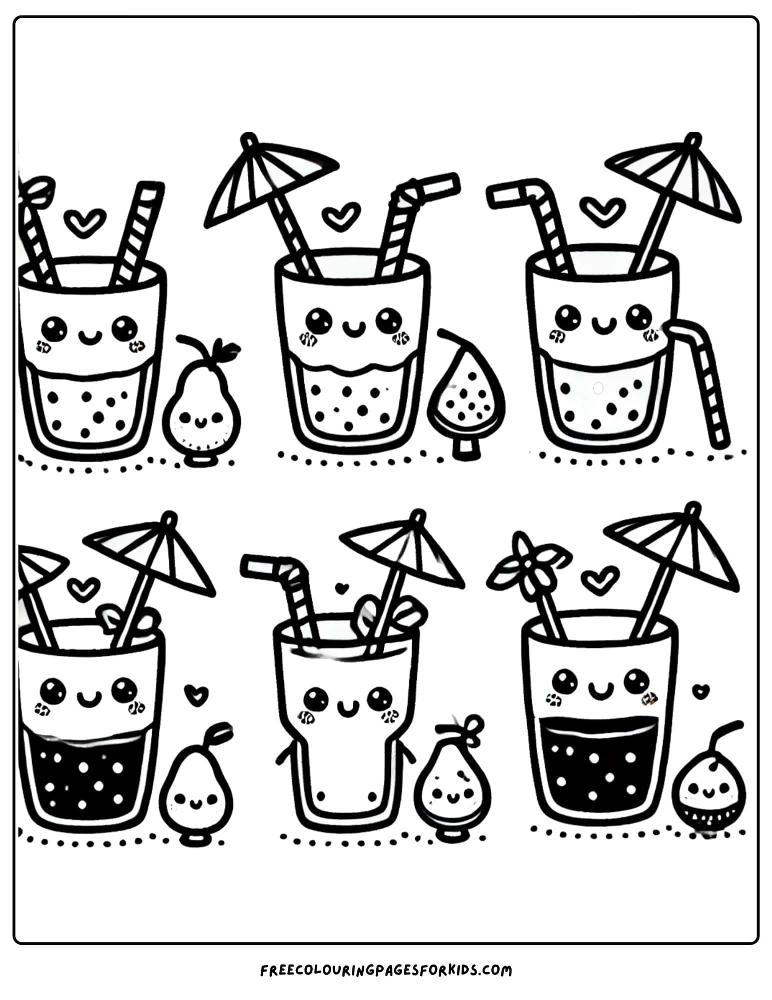 national beach day tropical drinks coloring page