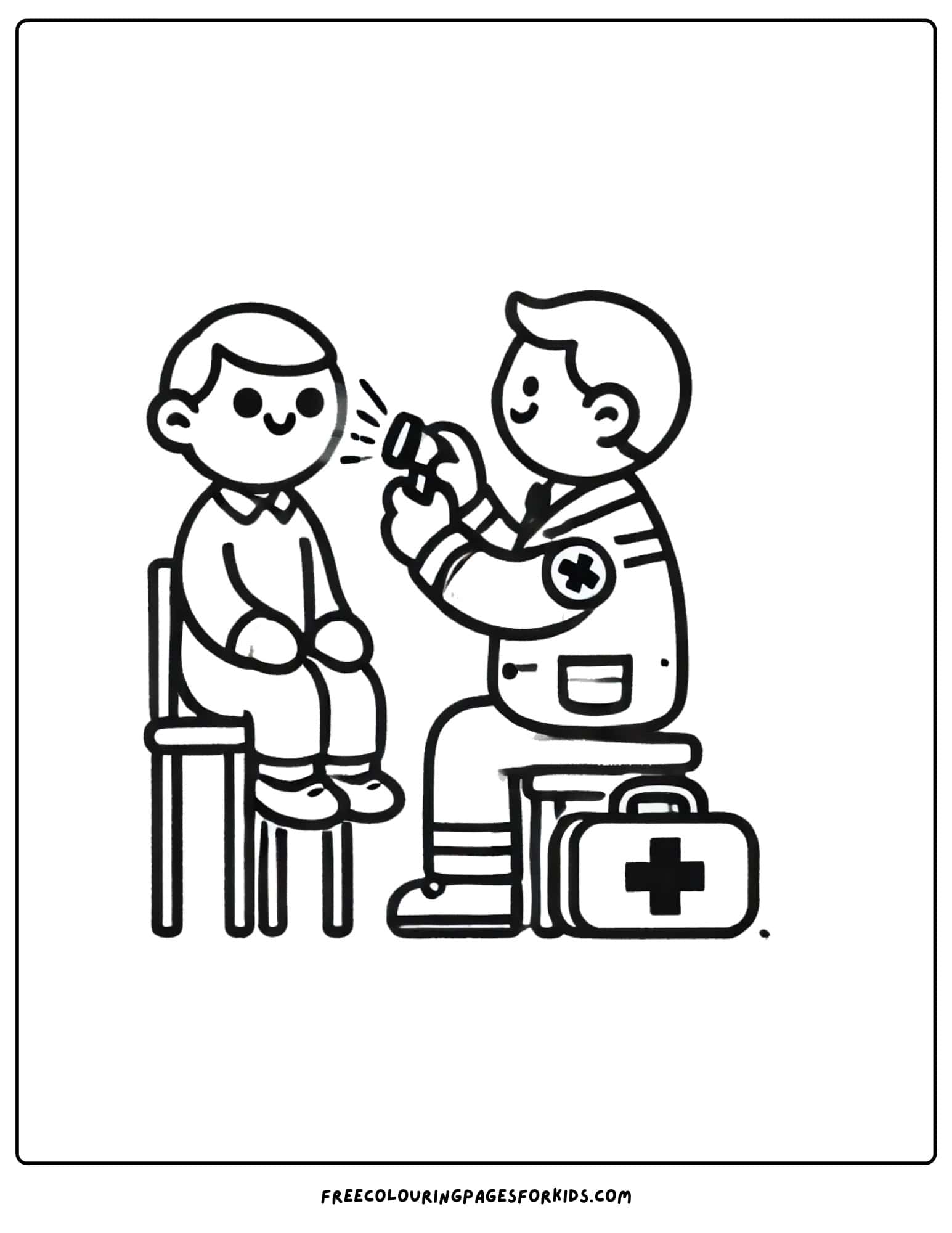 paramedic checking eyes coloring page