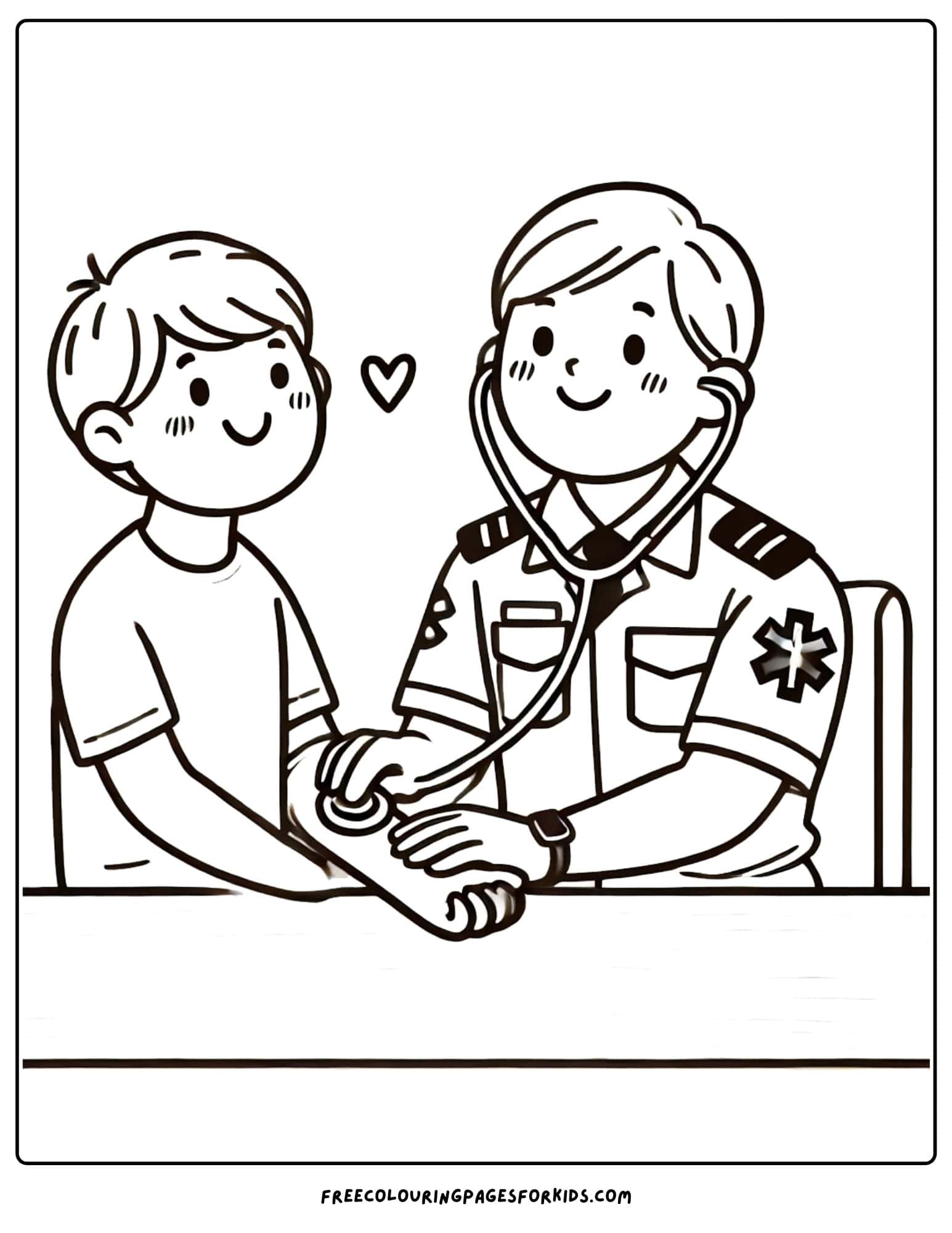 paramedic checking pulse coloring page