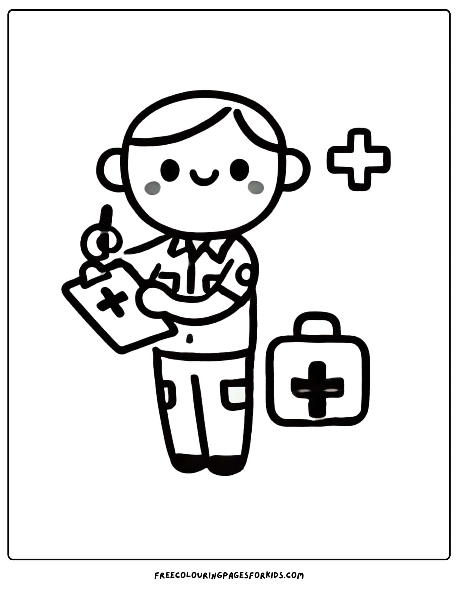 paramedic taking notes coloring page