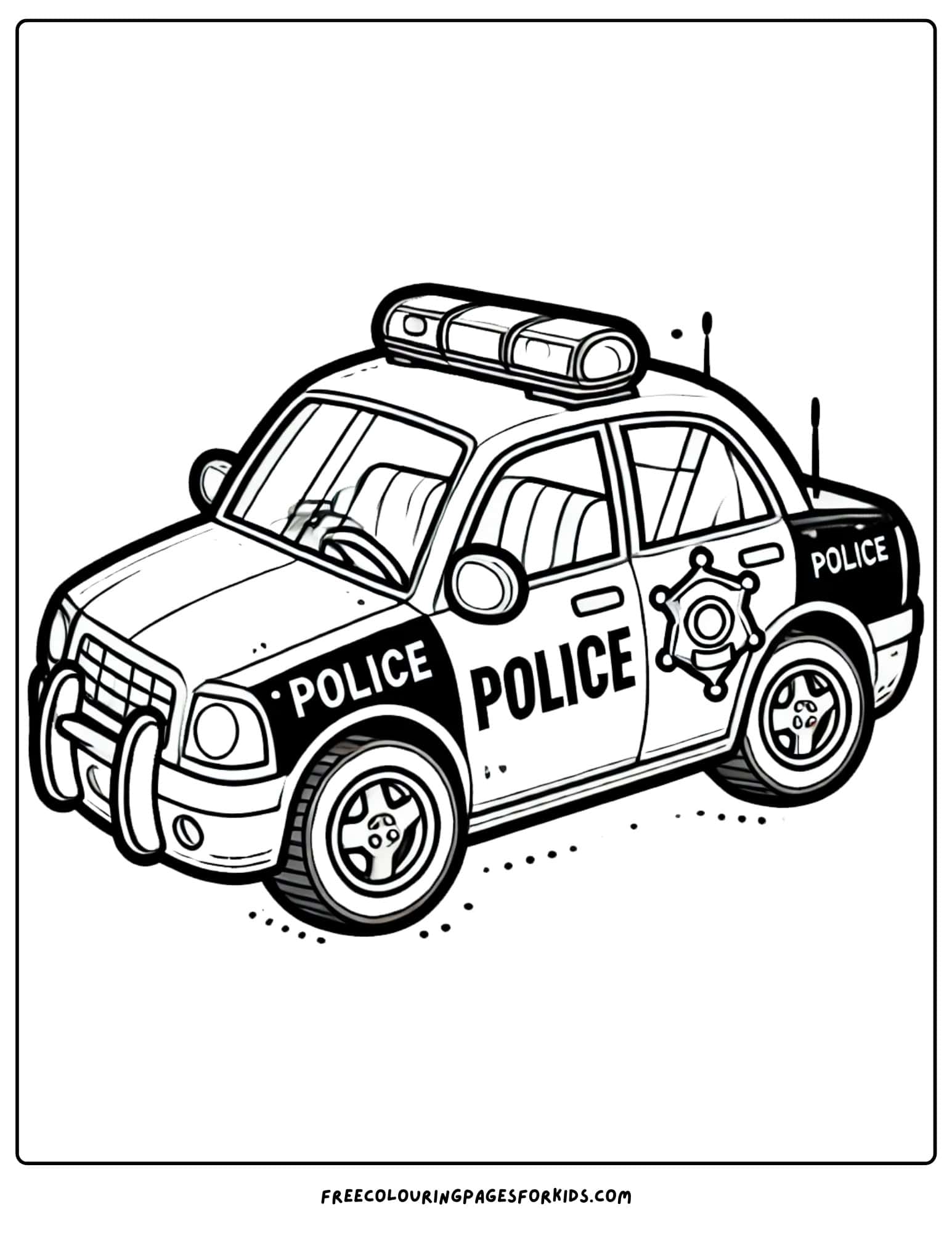 police car side view coloring page