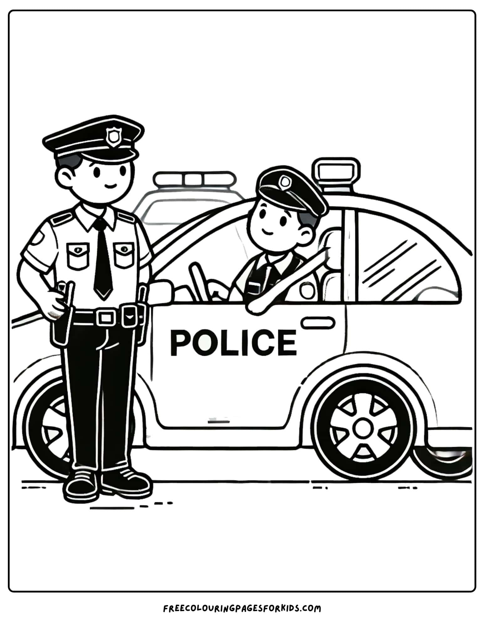 police officer traffic stop coloring page