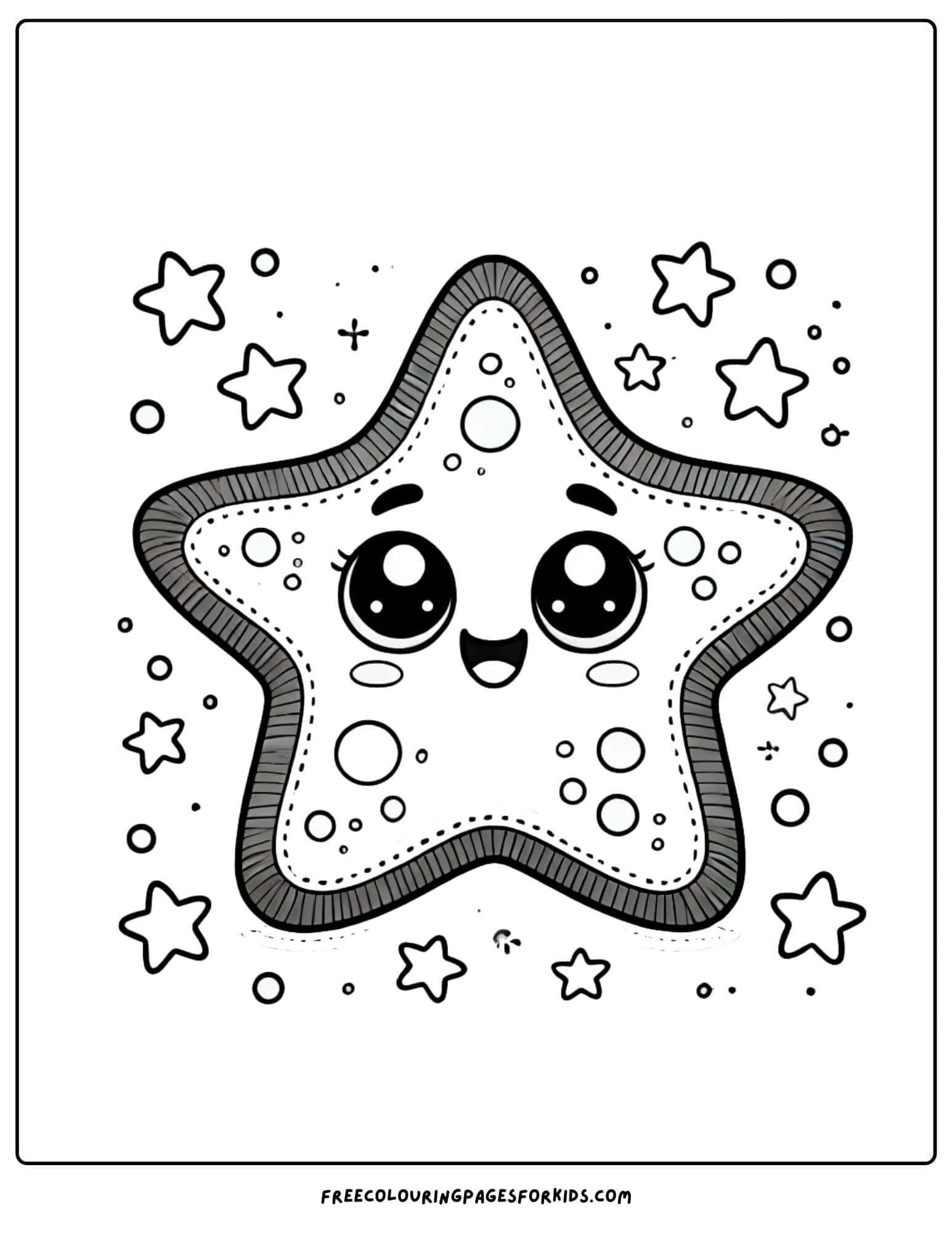 starfish smiling coloring page