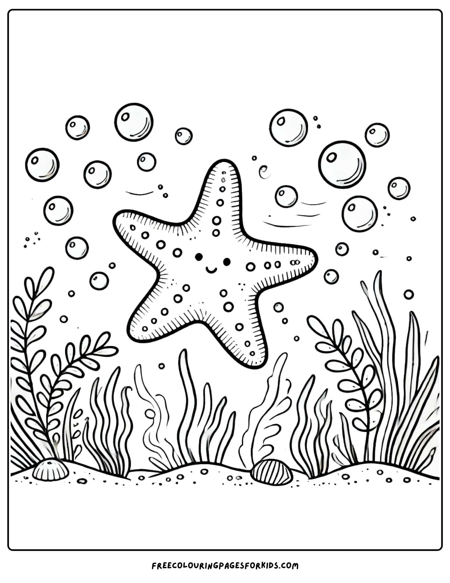 starfish underwater coloring page