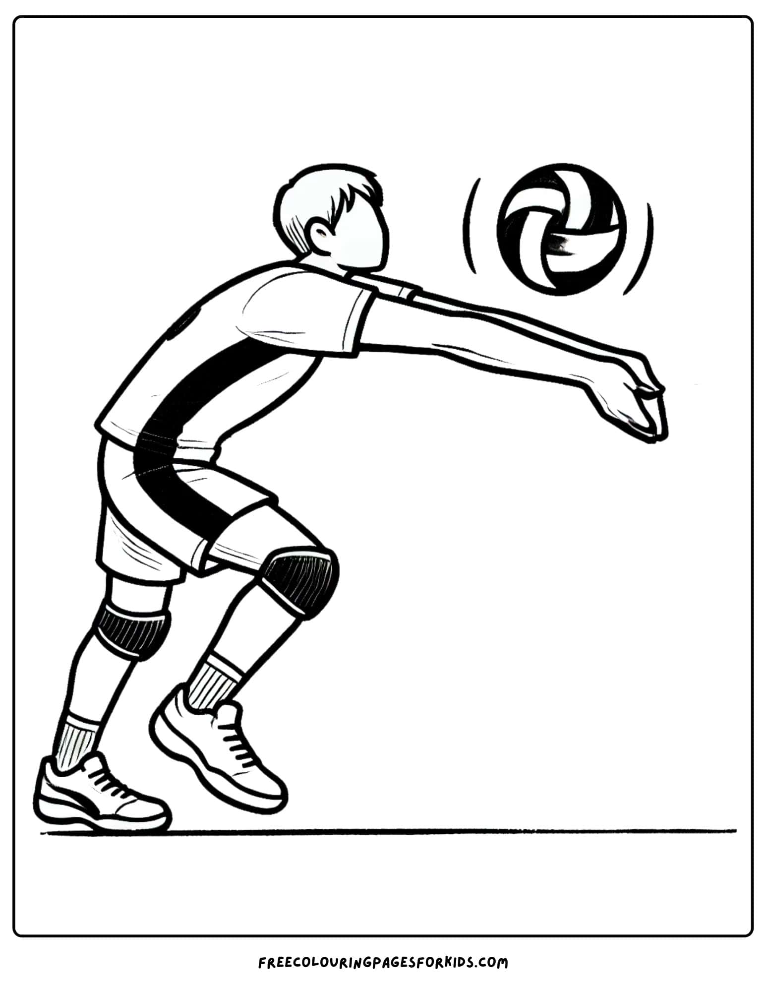 volleyball bump pass coloring page