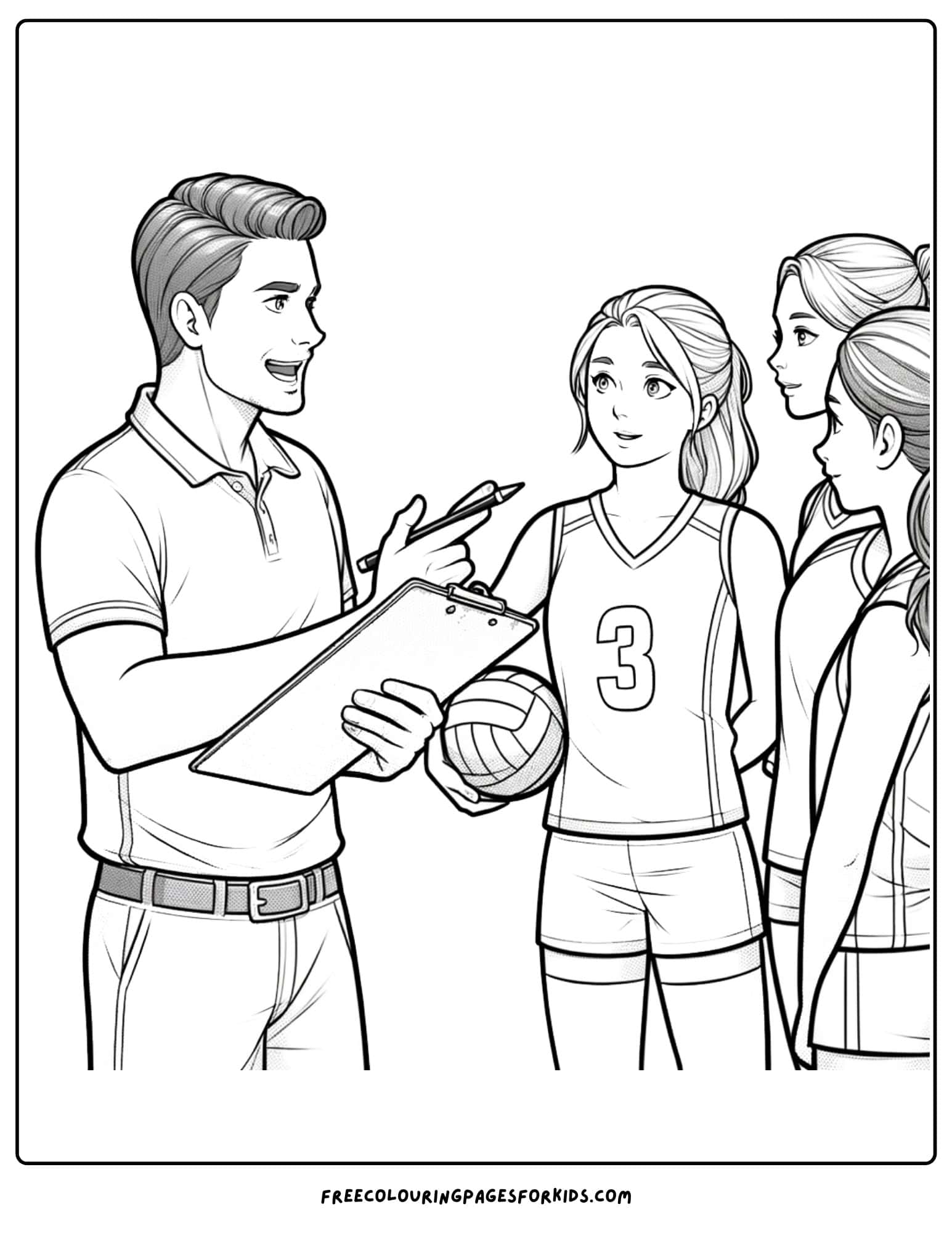 volleyball coach coloring page