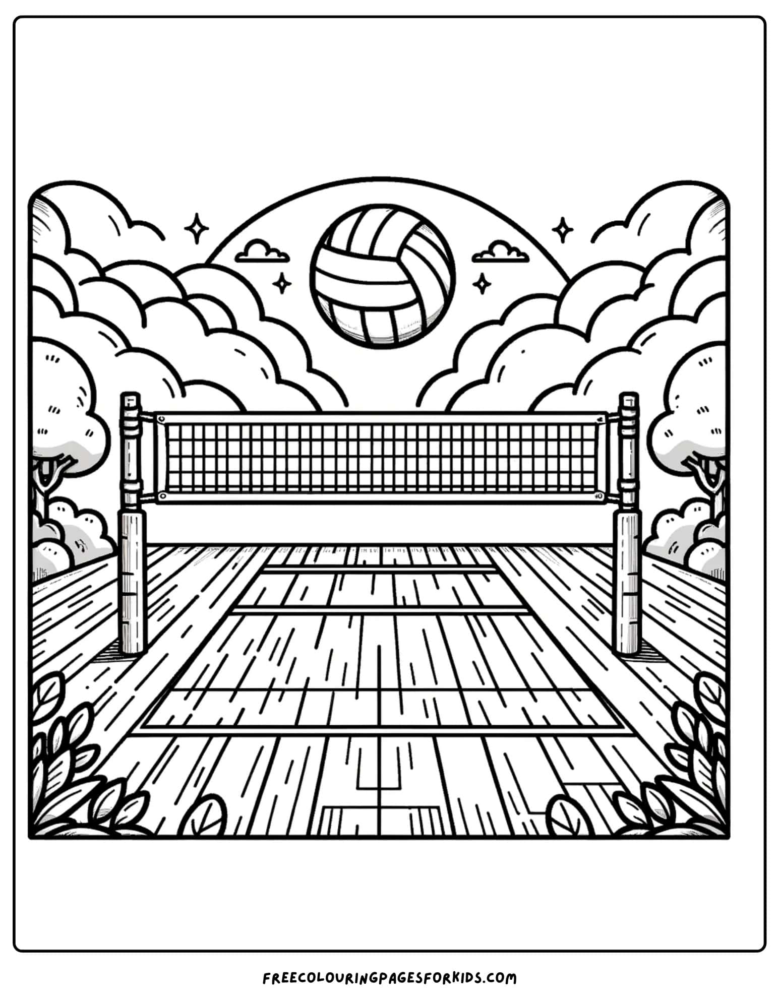 volleyball court coloring page