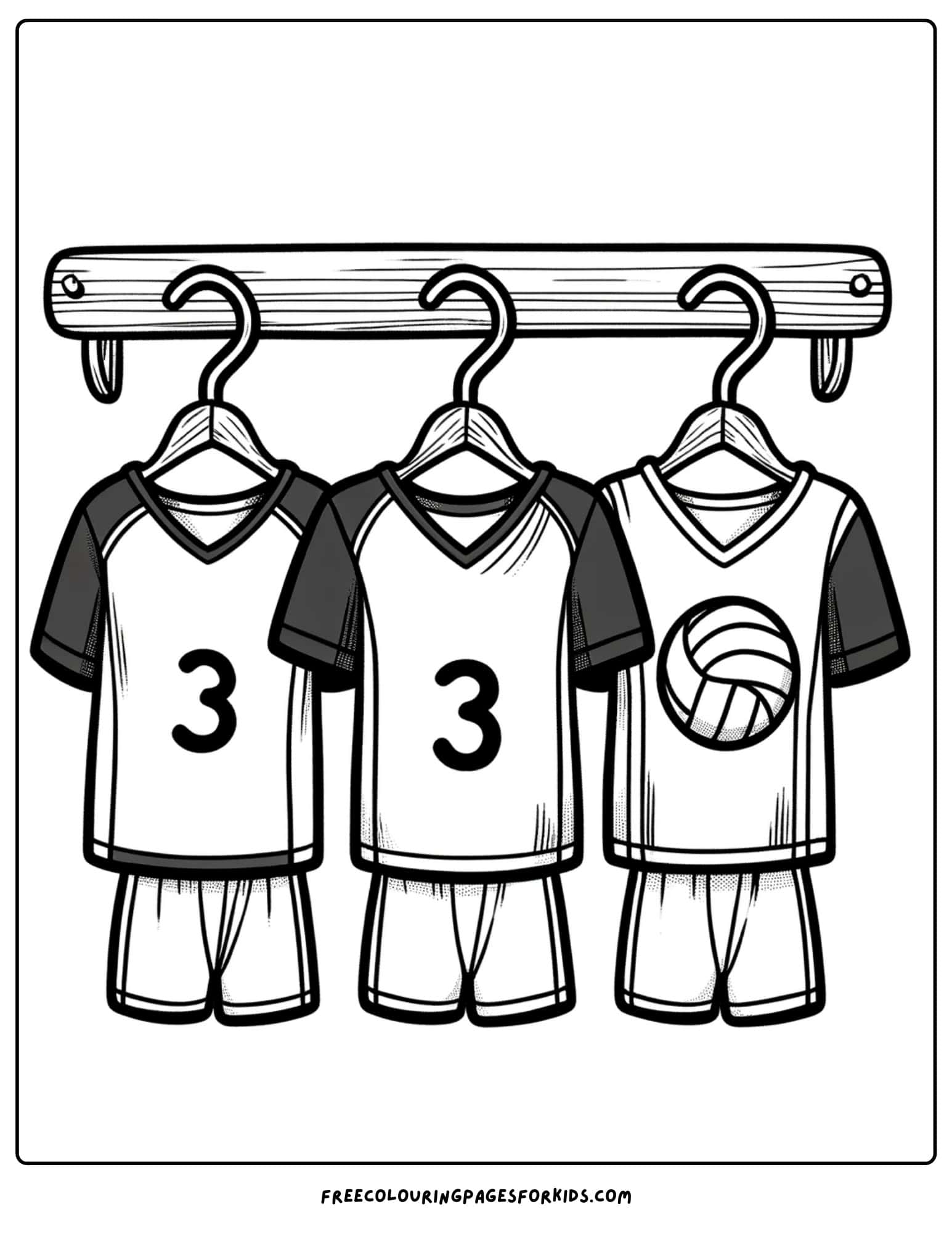 volleyball uniforms coloring page