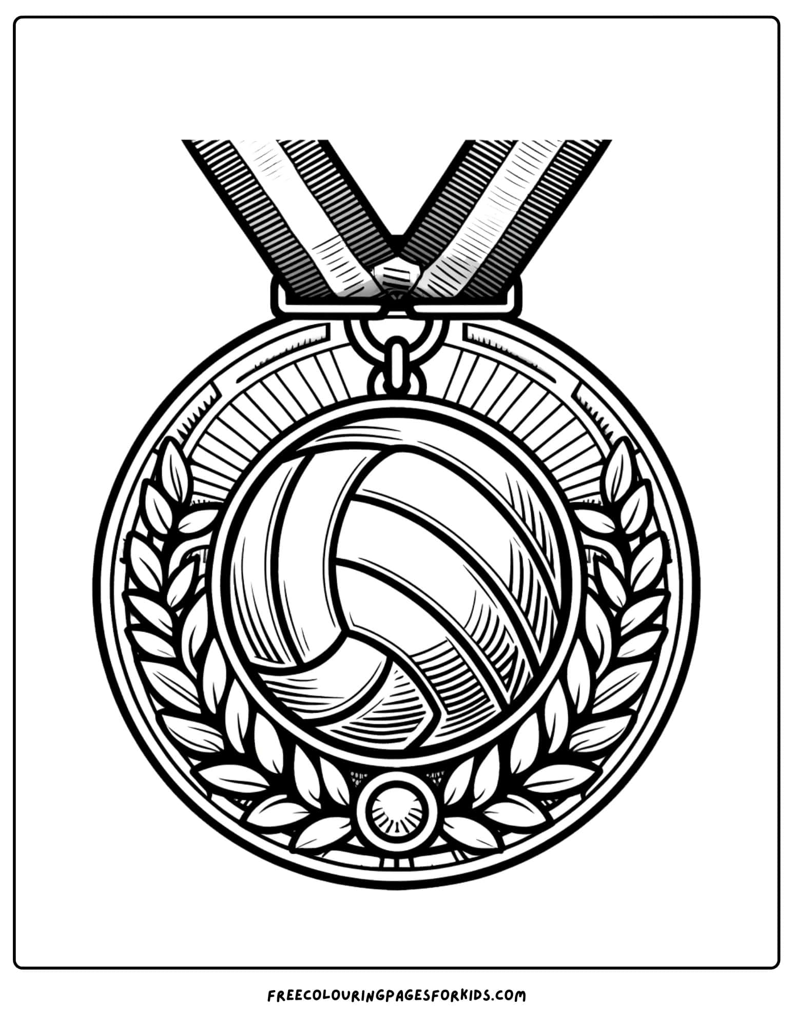 volleyball medal coloring page