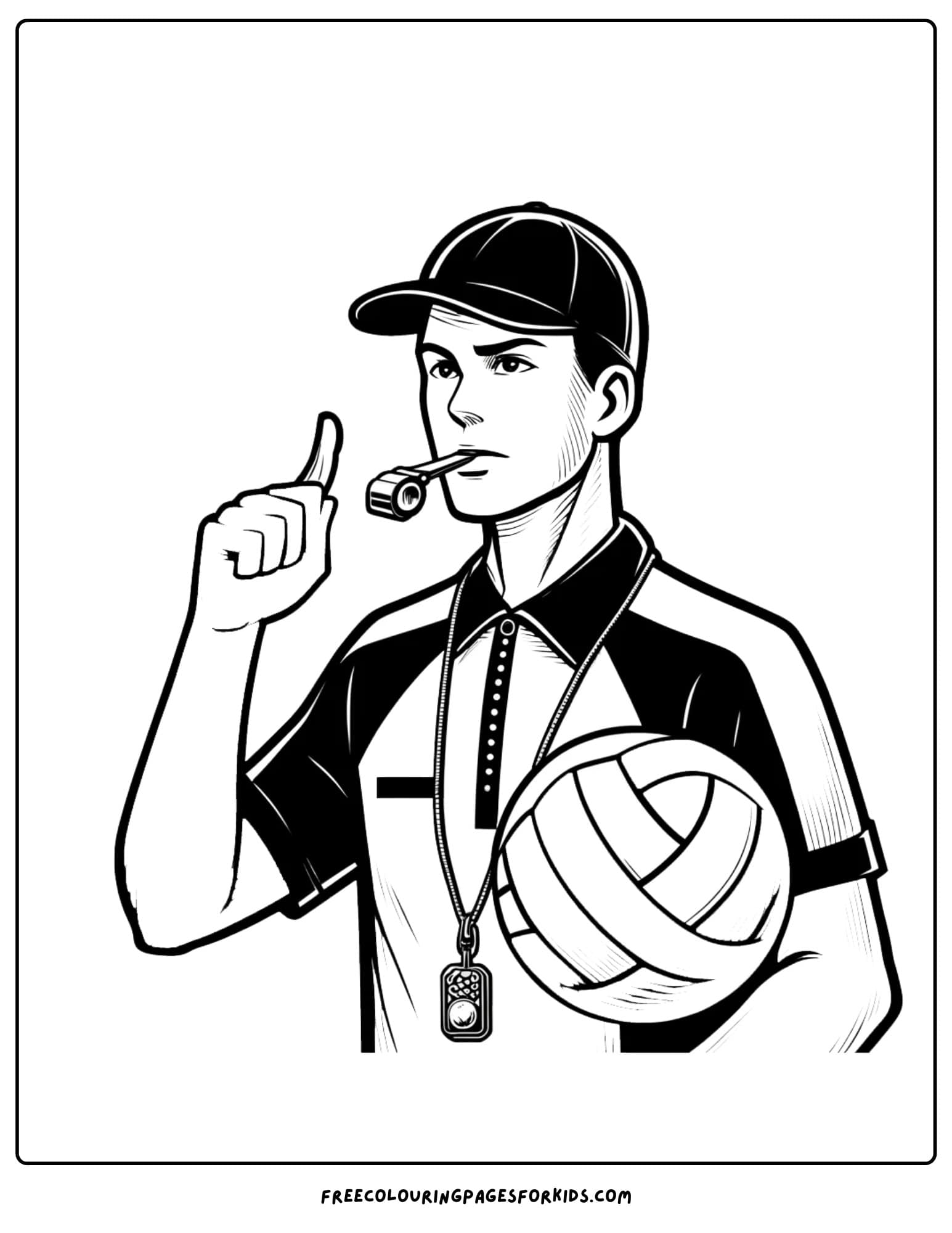 volleyball referee coloring page