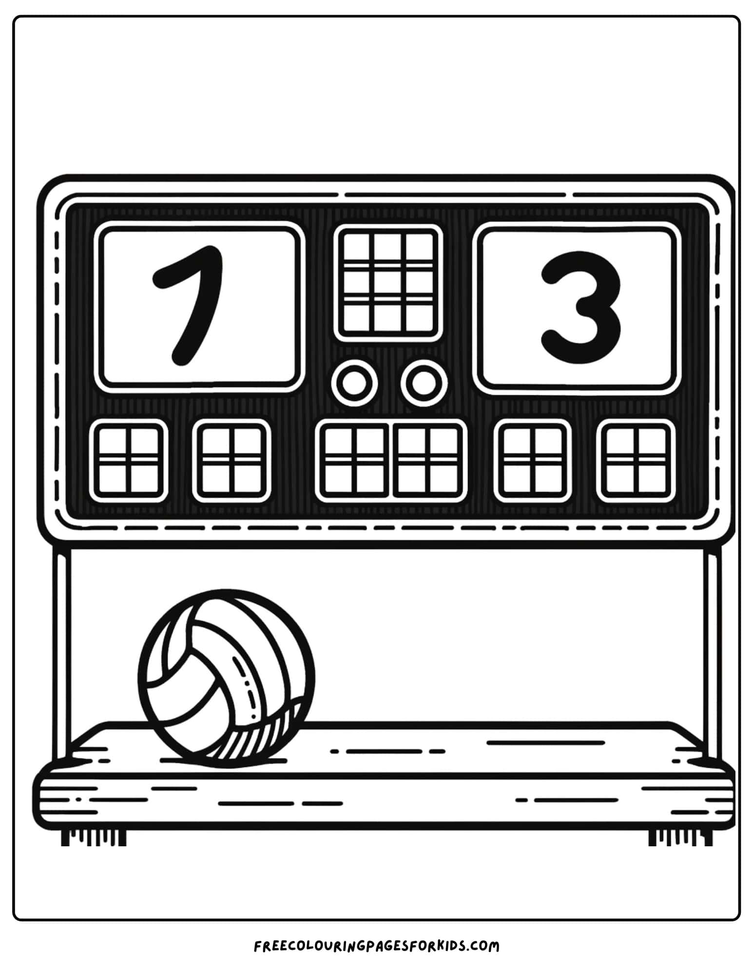 volleyball scoreboard coloring page