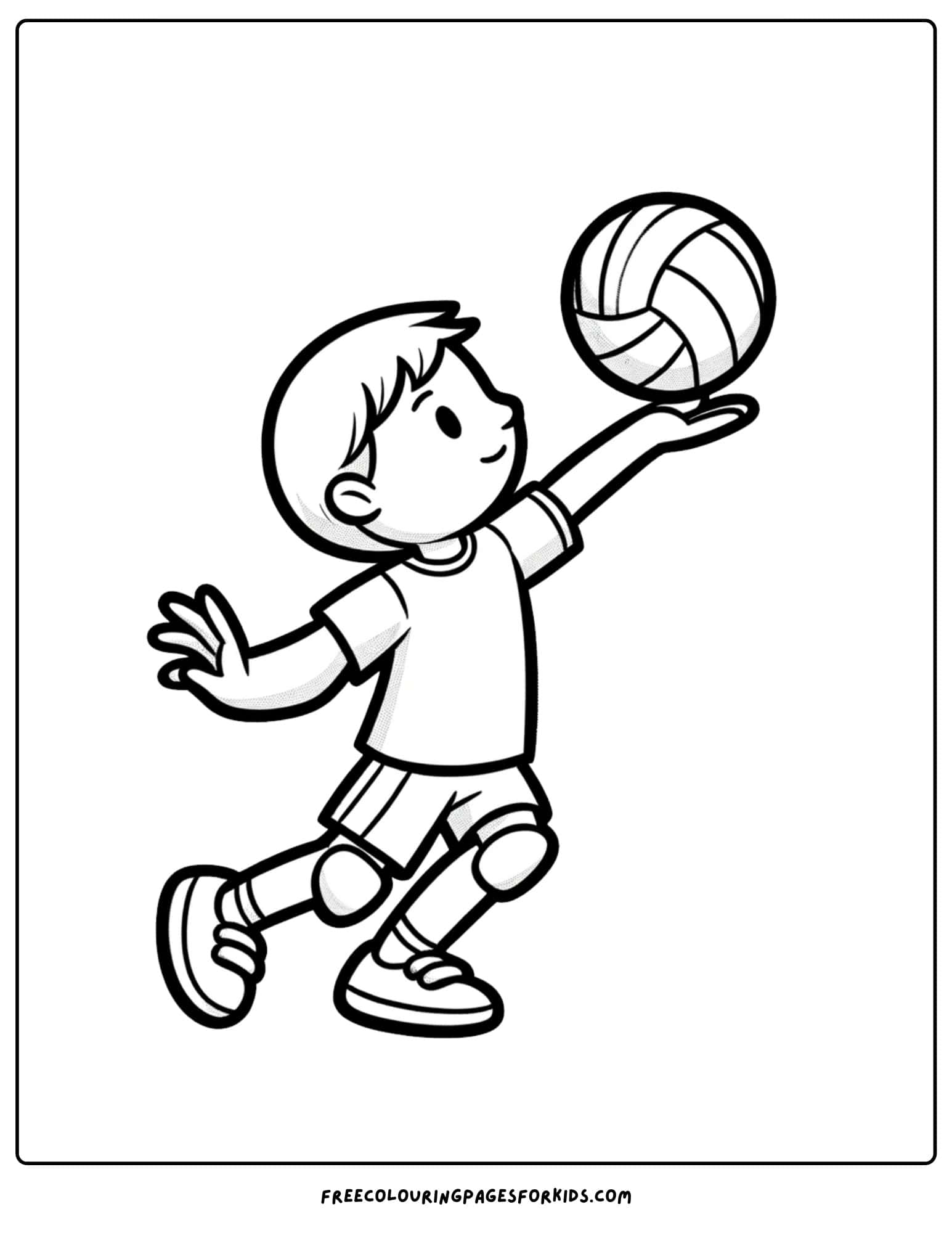 volleyball serving coloring page