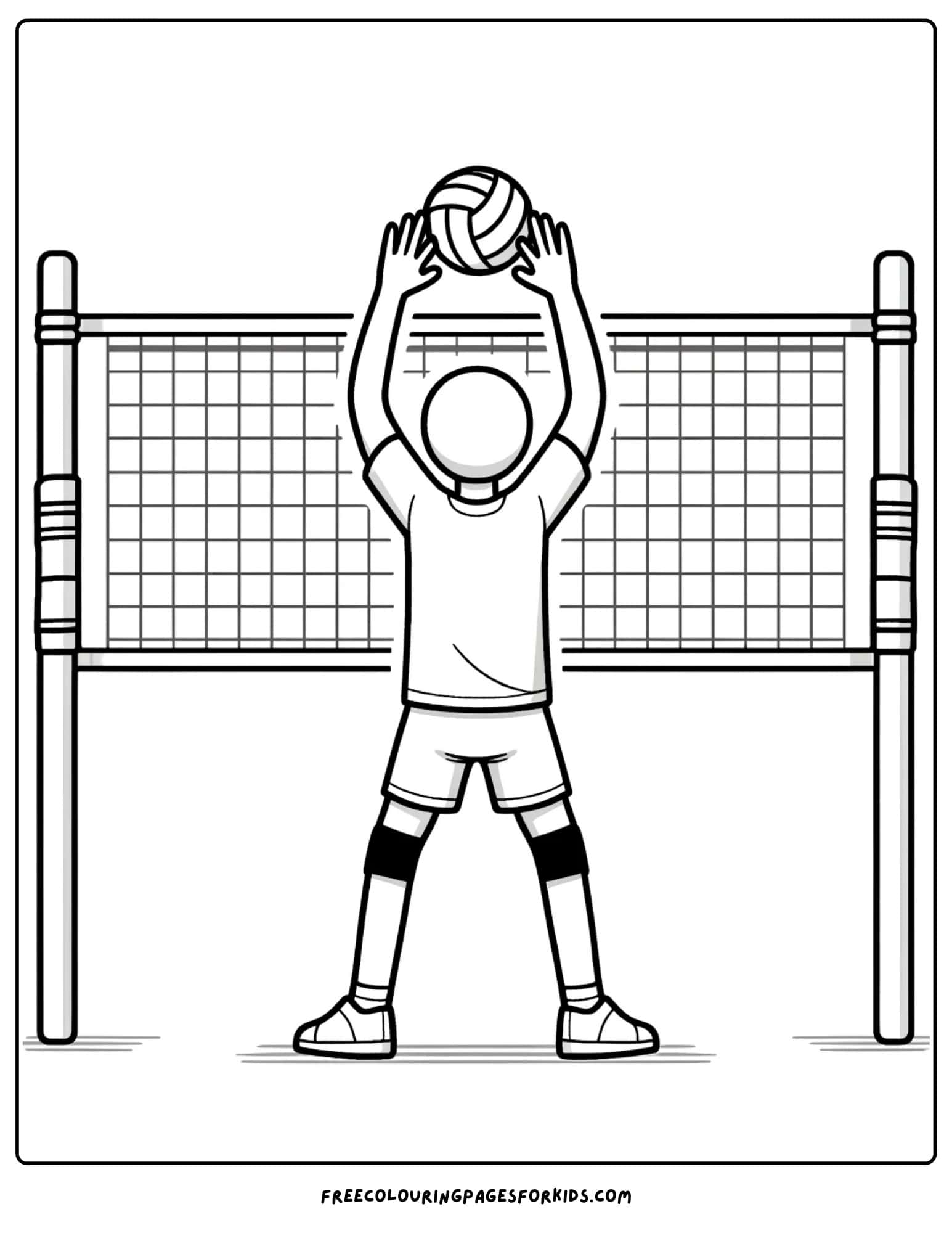 volleyball set pass coloring page