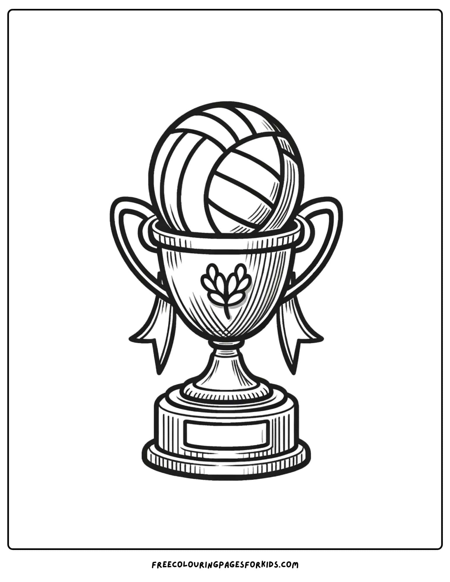 volleyball trophy coloring page