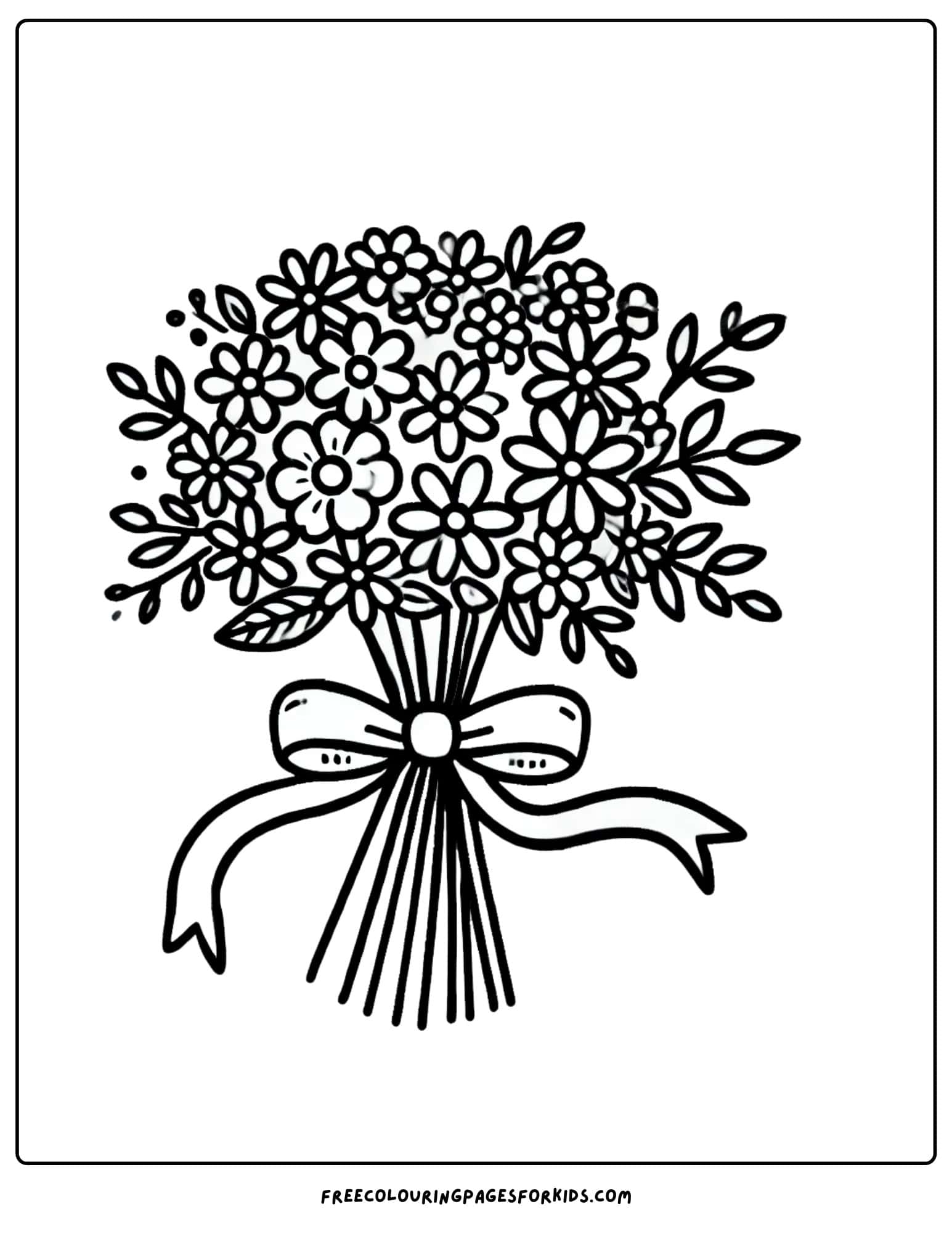 wedding bouquet coloring page