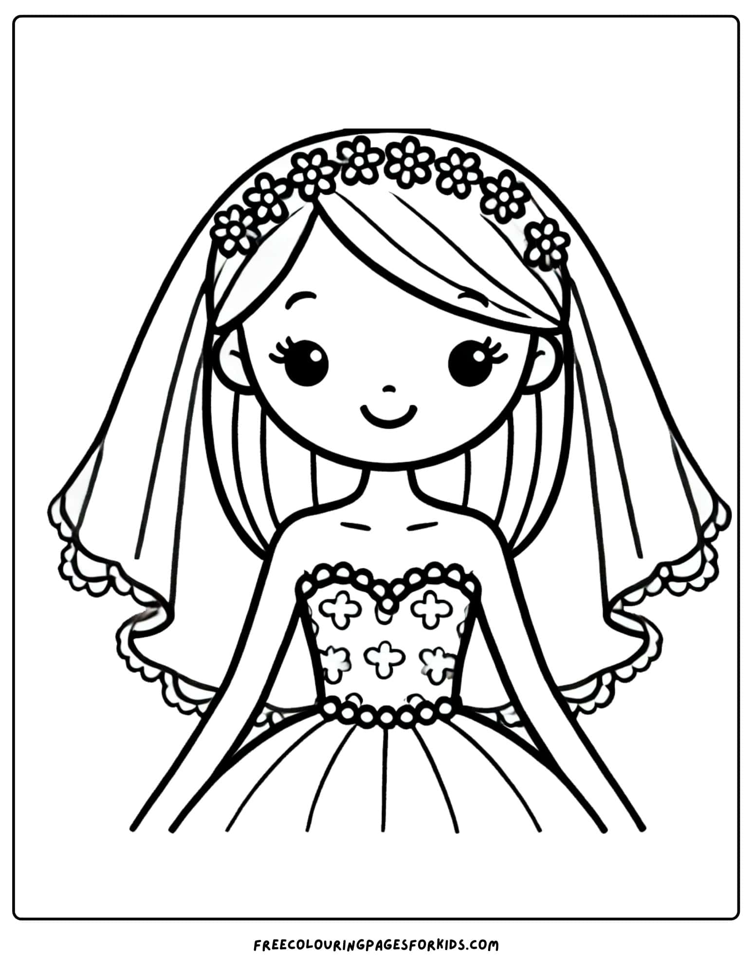 wedding bride coloring page